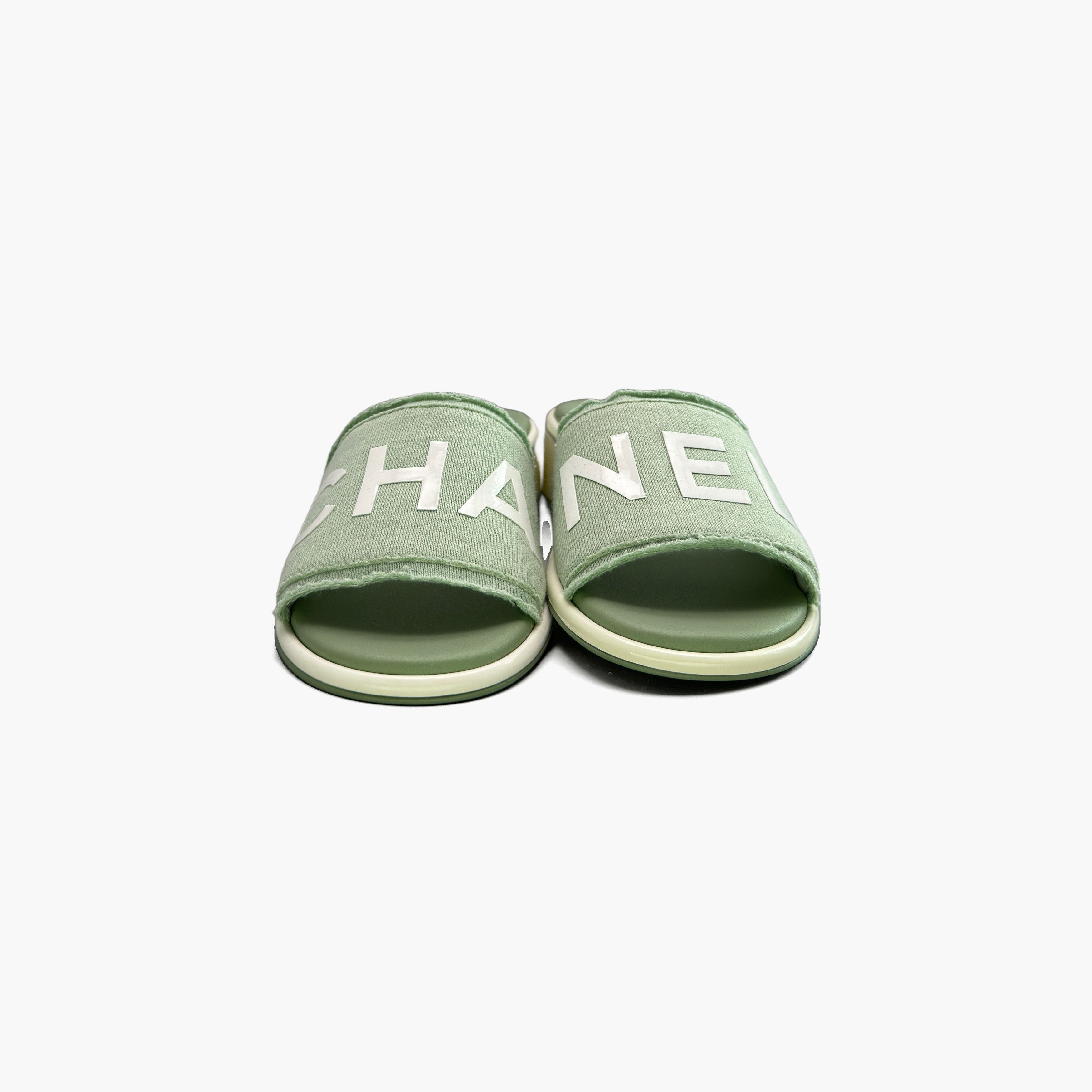 Chanel CHANEL Logo Canvas Sandals Size 37.5 Size US 7.5 / IT 37.5 - 5 Thumbnail