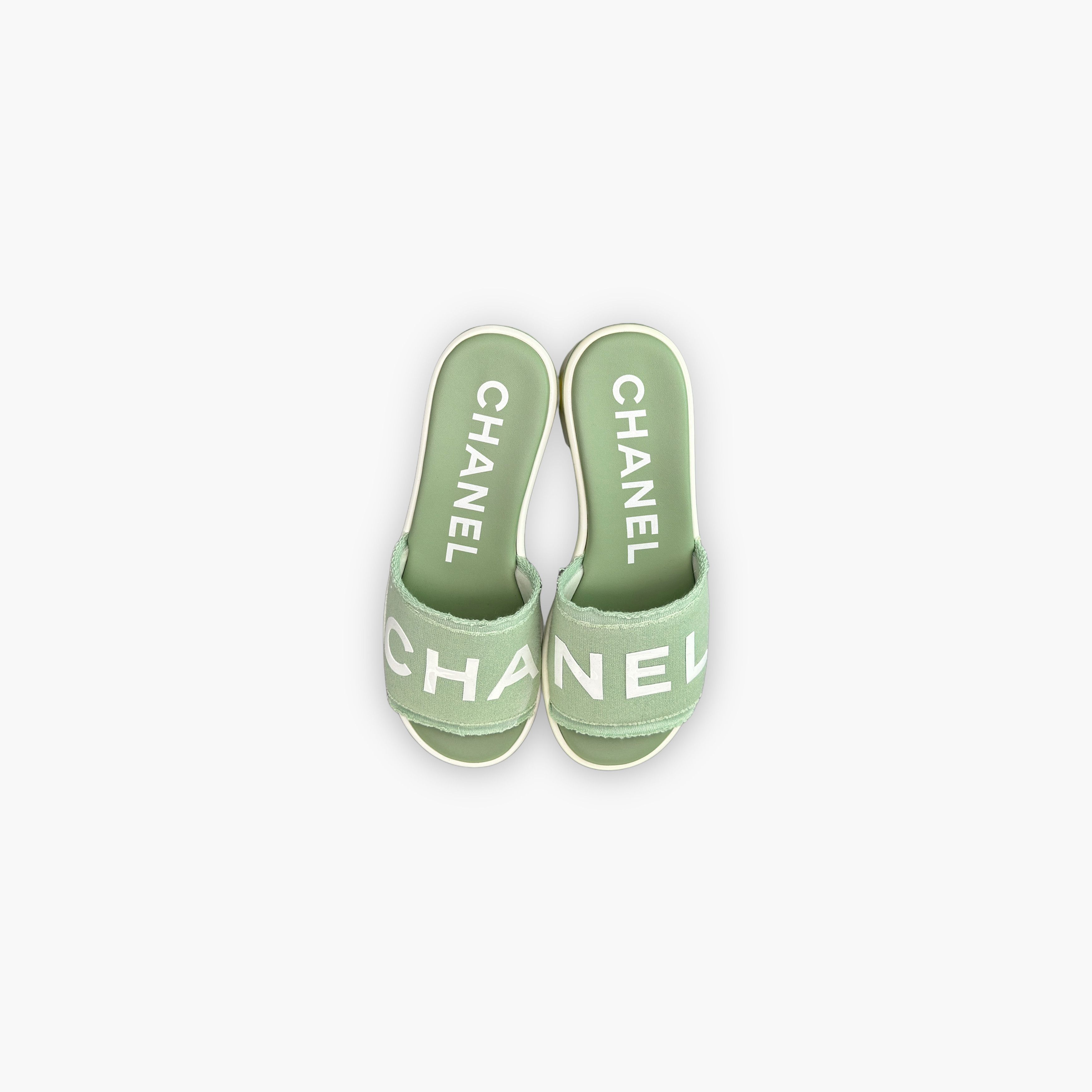 Chanel CHANEL Logo Canvas Sandals Size 37.5 Size US 7.5 / IT 37.5 - 9 Thumbnail