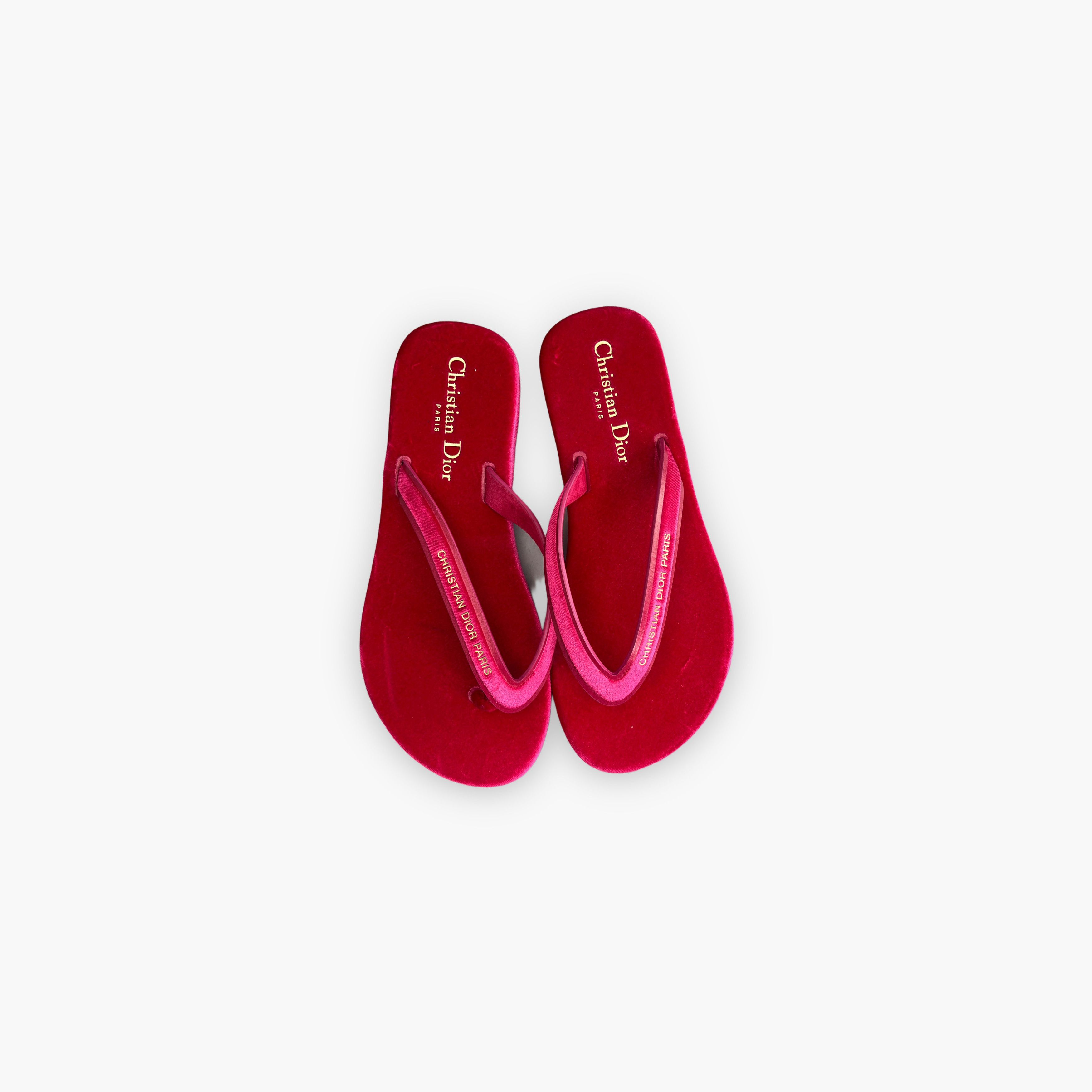 Dior Dior Pink Velvet Diorsea Sandals Size 36 Size US 6 / IT 36 - 9 Thumbnail