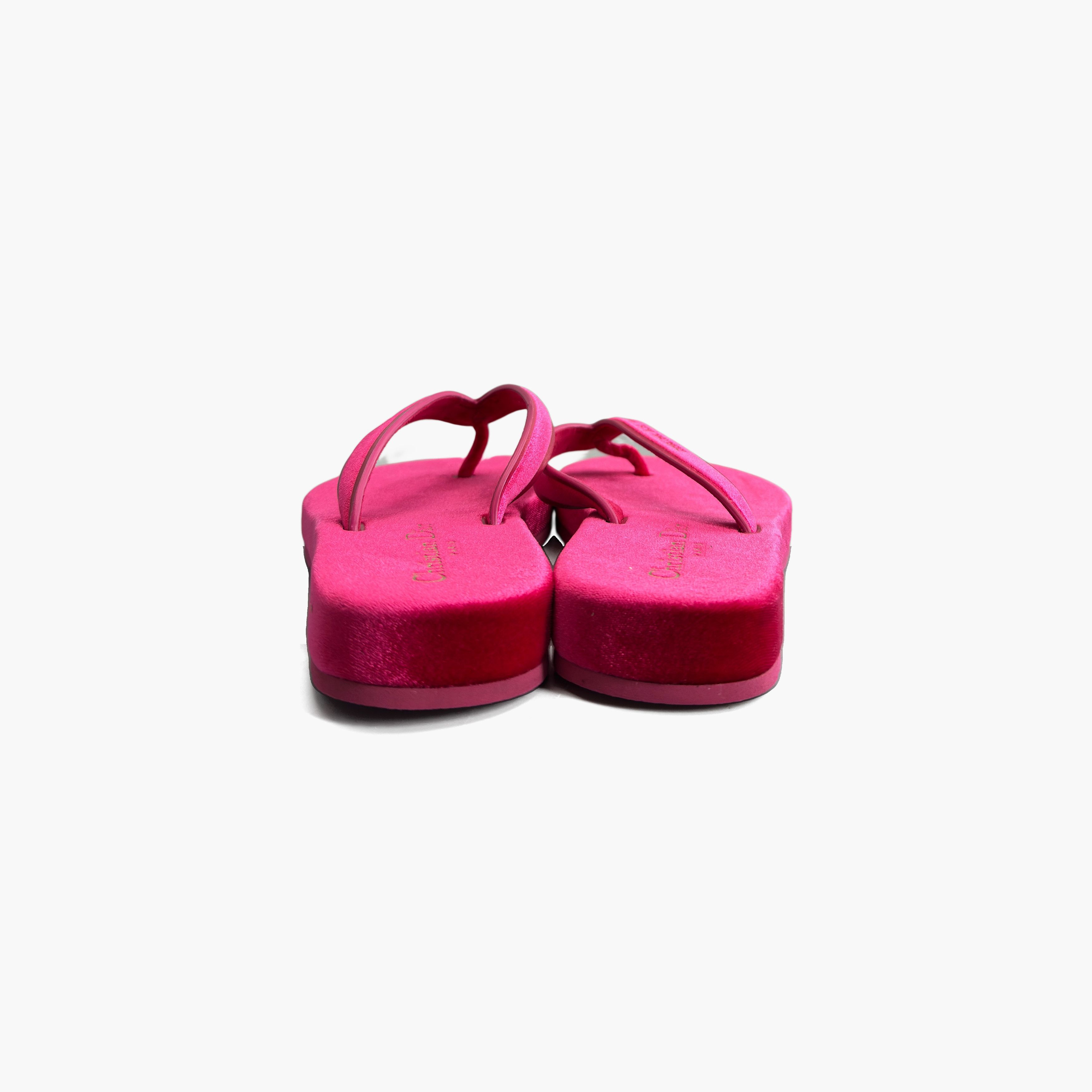 Dior Dior Pink Velvet Diorsea Sandals Size 36 Size US 6 / IT 36 - 6 Thumbnail