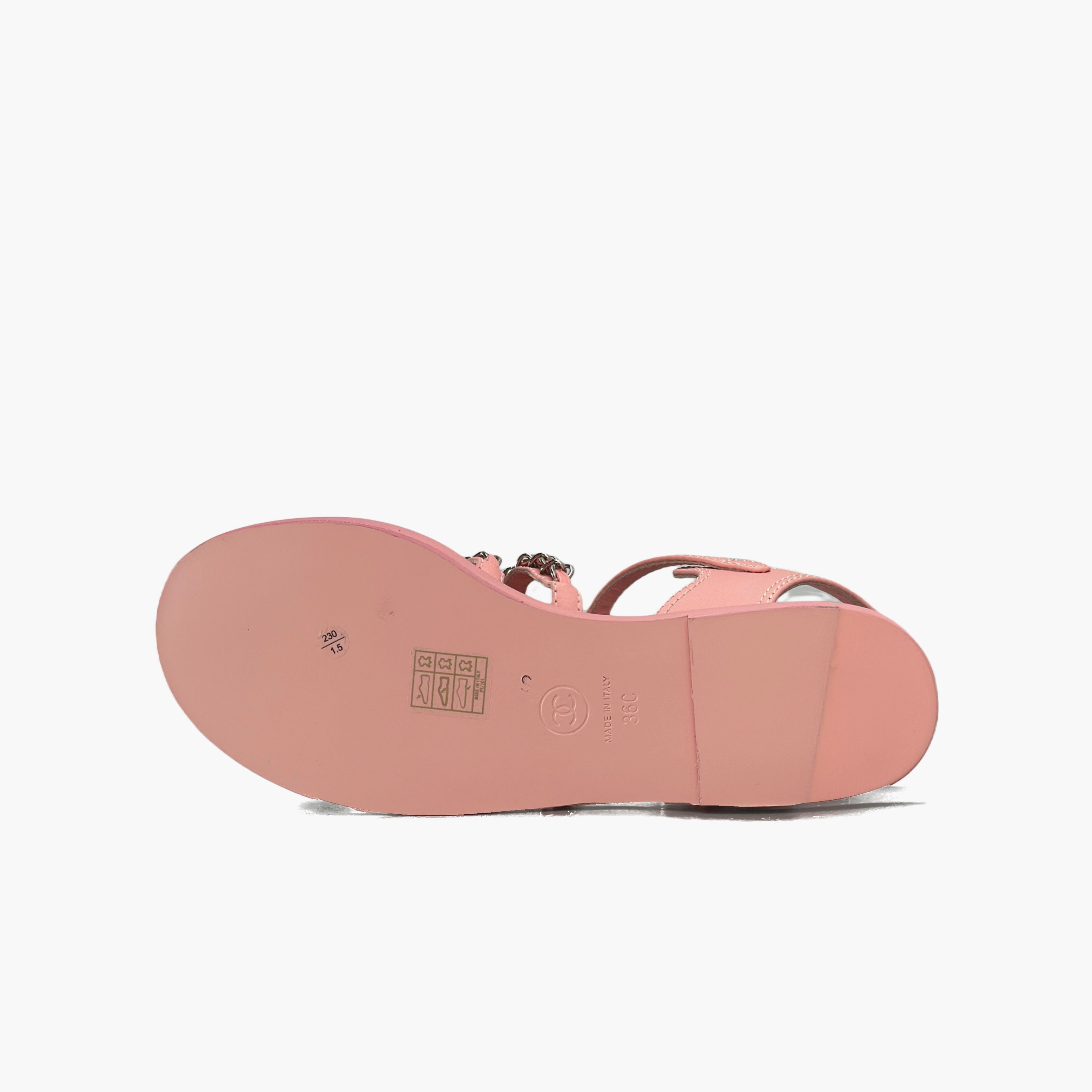 Chanel Chanel Pink Chain Detail Sandals Size 36 Size US 6 / IT 36 - 8 Thumbnail