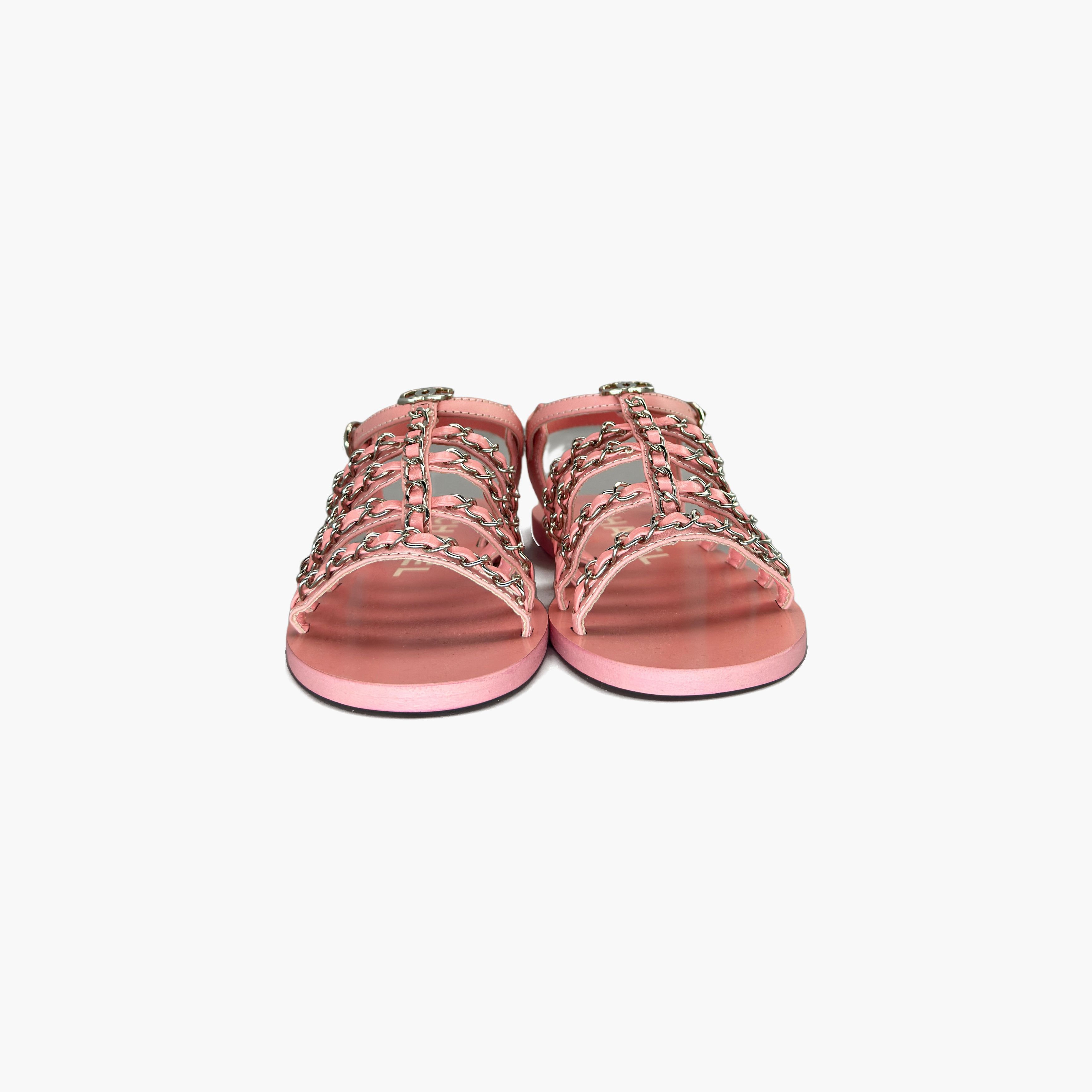 Chanel Chanel Pink Chain Detail Sandals Size 36 Size US 6 / IT 36 - 5 Thumbnail