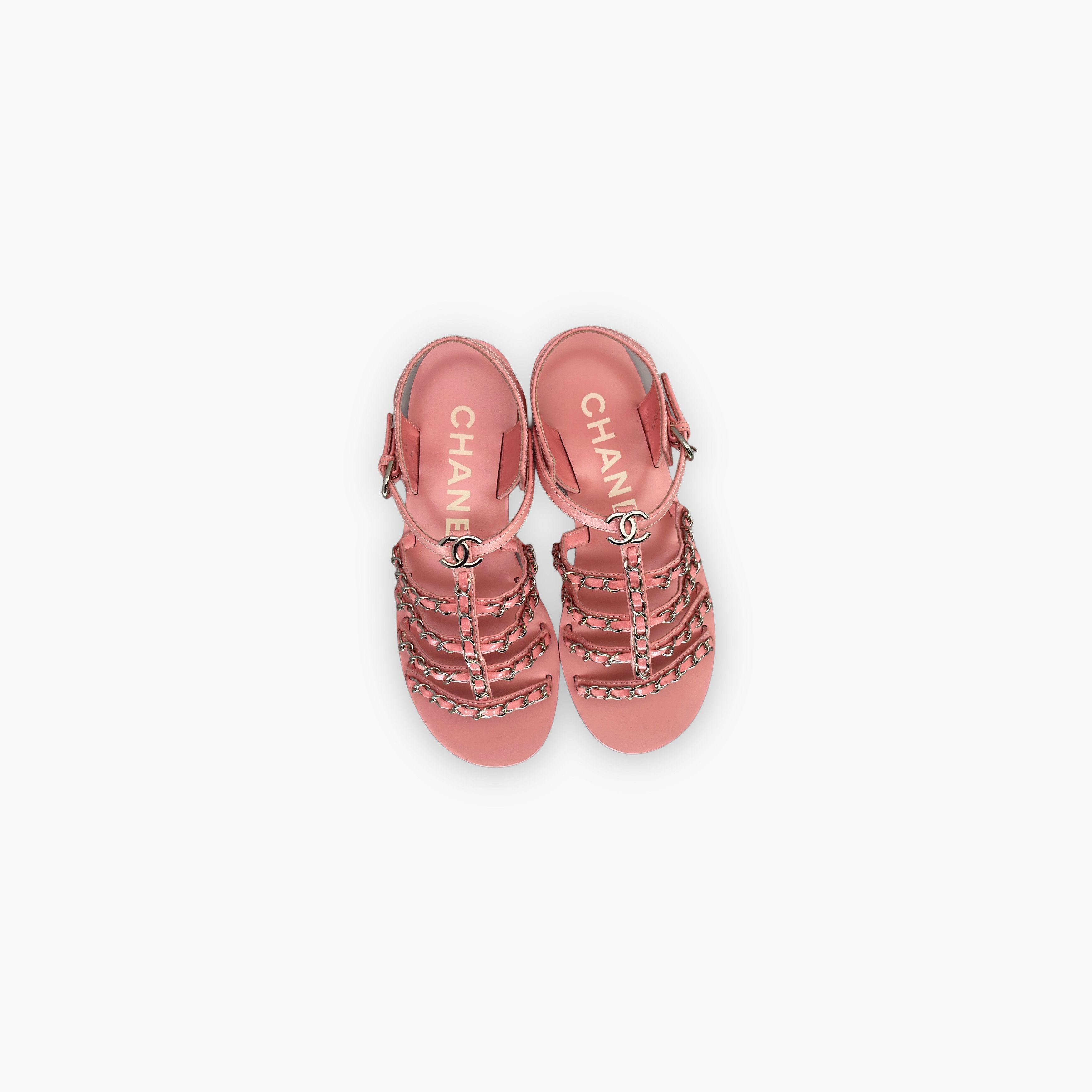 Chanel Chanel Pink Chain Detail Sandals Size 36 Size US 6 / IT 36 - 9 Thumbnail