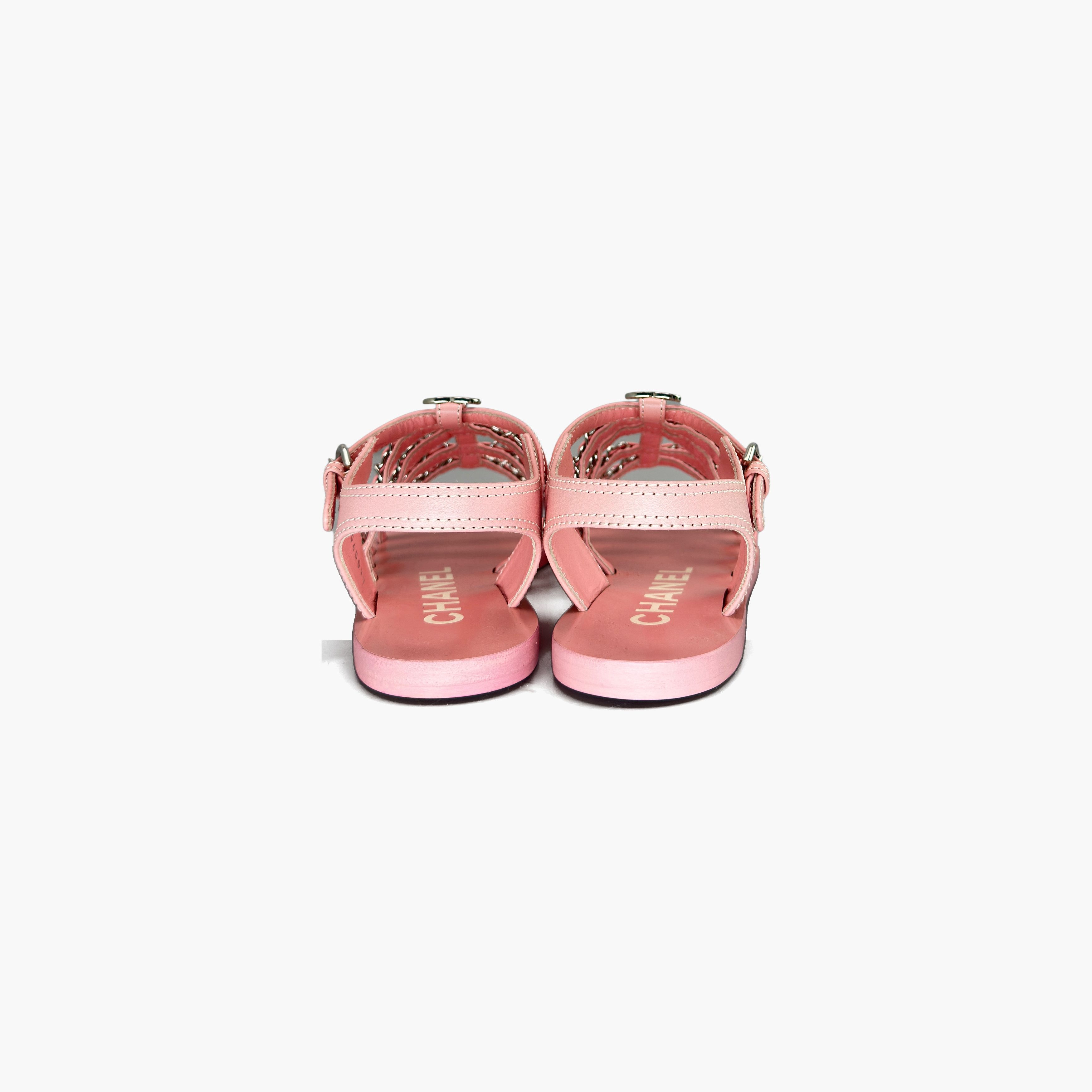 Chanel Chanel Pink Chain Detail Sandals Size 36 Size US 6 / IT 36 - 6 Thumbnail