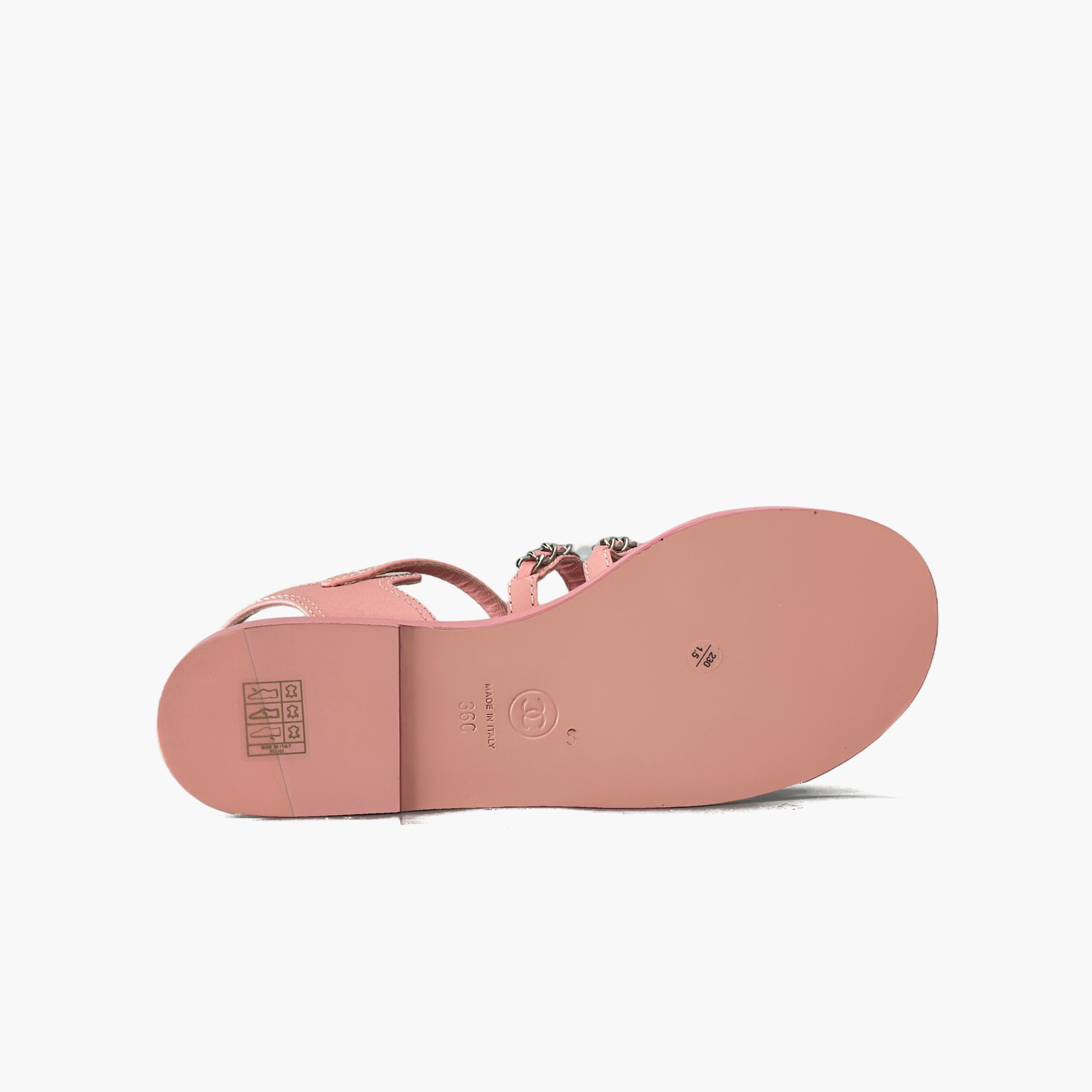 Chanel Chanel Pink Chain Detail Sandals Size 36 Size US 6 / IT 36 - 7 Thumbnail