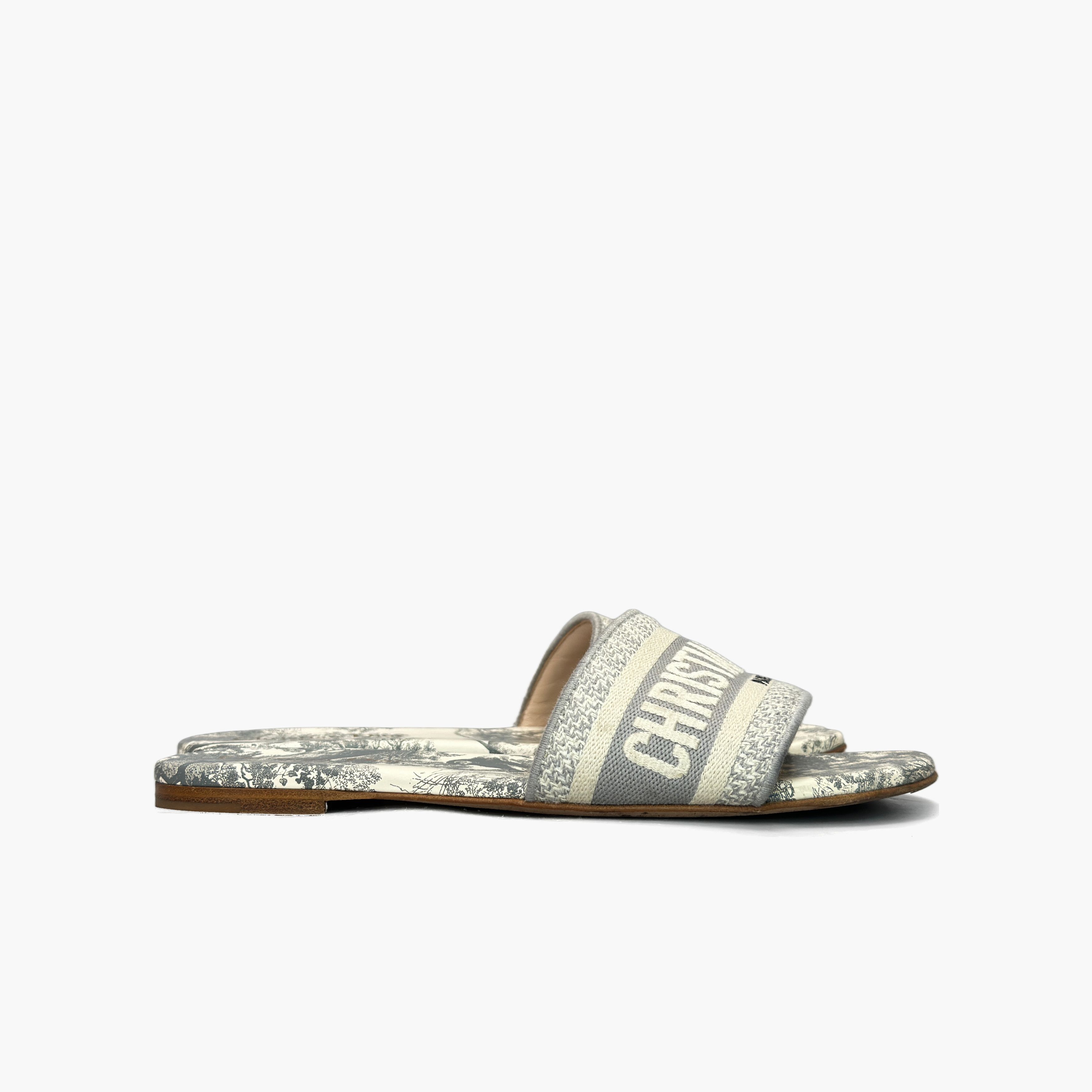 Dior Dior Dway Toile de Jouy Sandals Size 37.5 Size US 7.5 / IT 37.5 - 4 Thumbnail