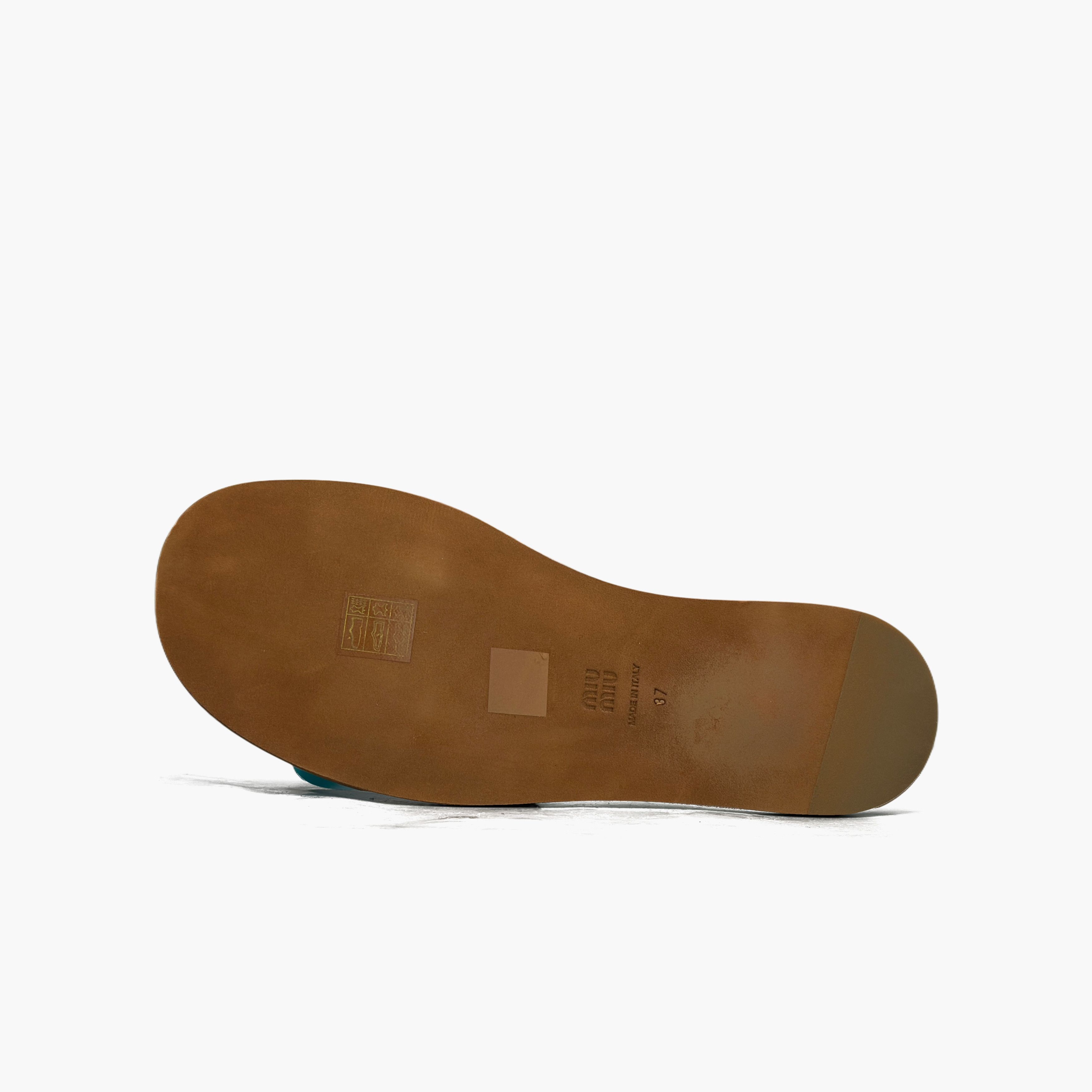 Miu Miu Miu Miu Raffia Logo Sandals Size 37 Size US 7 / IT 37 - 8 Thumbnail
