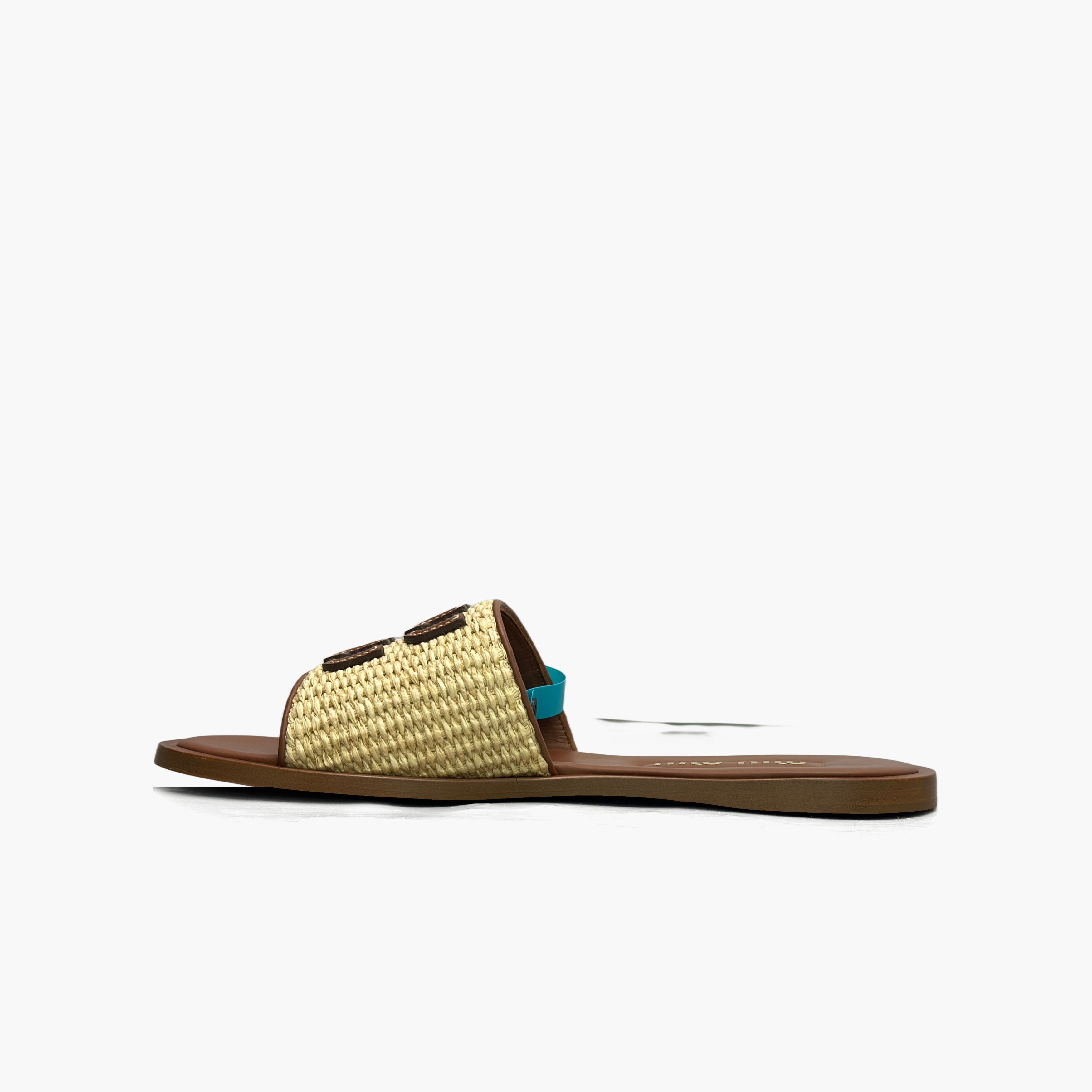Miu Miu Miu Miu Raffia Logo Sandals Size 37 Size US 7 / IT 37 - 3 Thumbnail