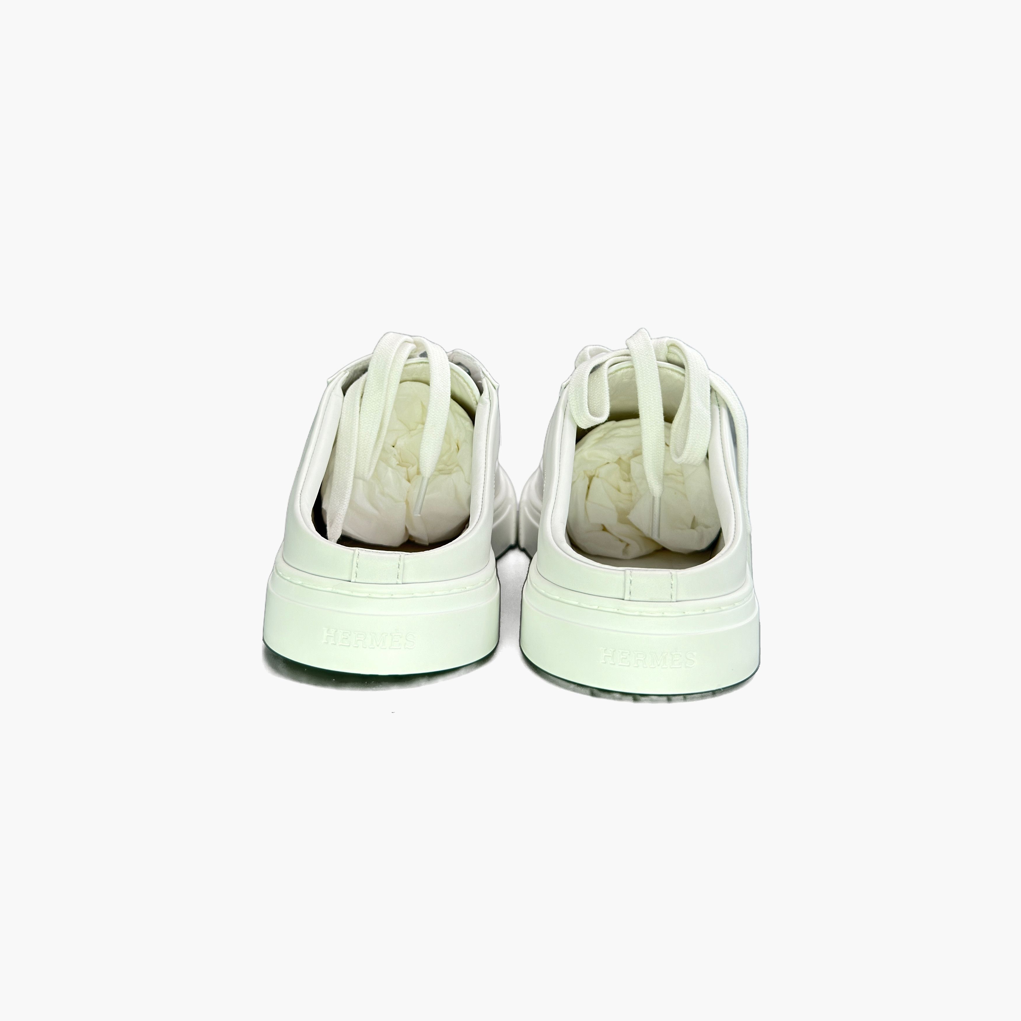 Hermes Hermès Keep White Leather Slip Ons Size 36.5 Size US 6.5 / IT 36.5 - 6 Thumbnail