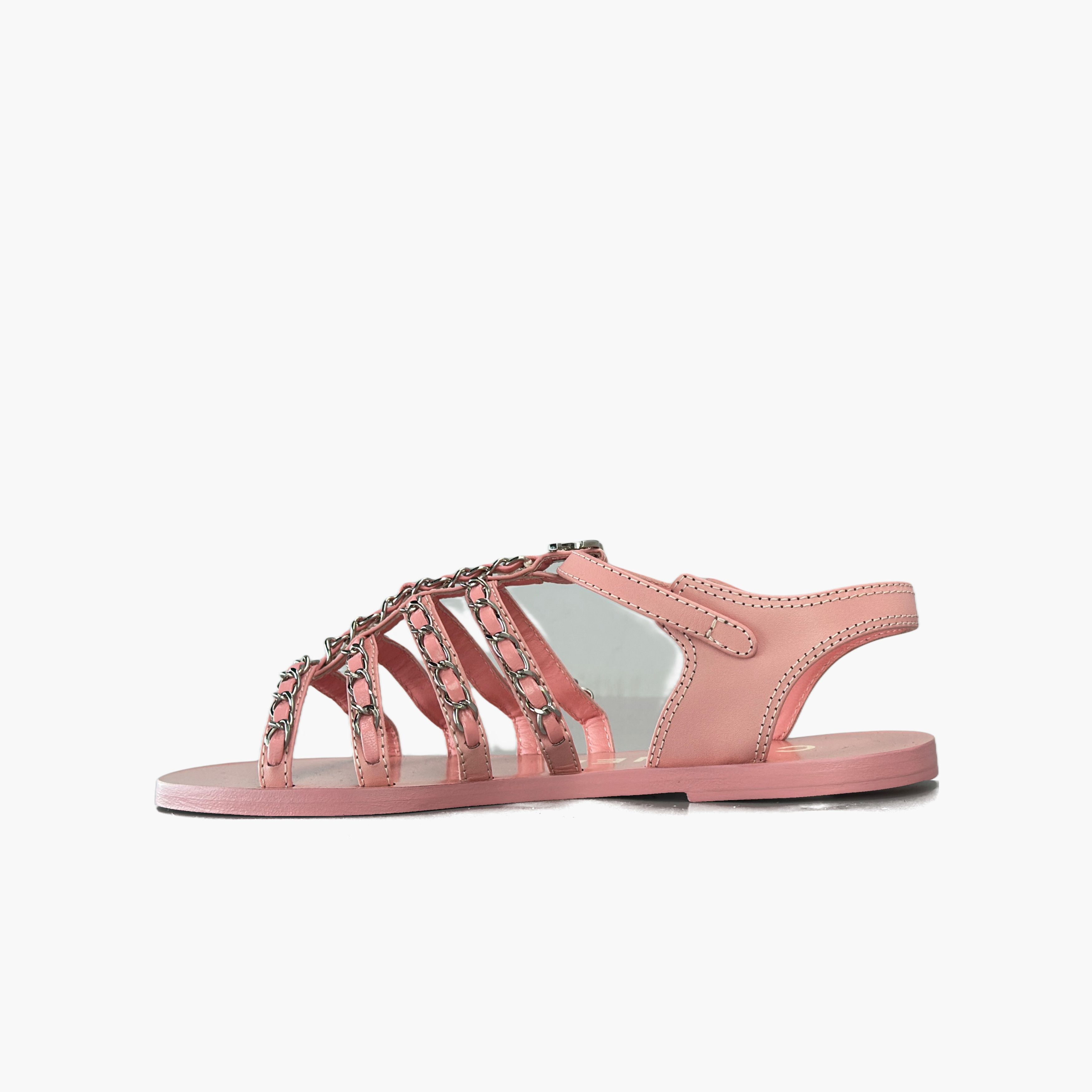 Chanel Chanel Pink Chain Leather Sandals Size 36.5 Size US 6.5 / IT 36.5 - 3 Thumbnail
