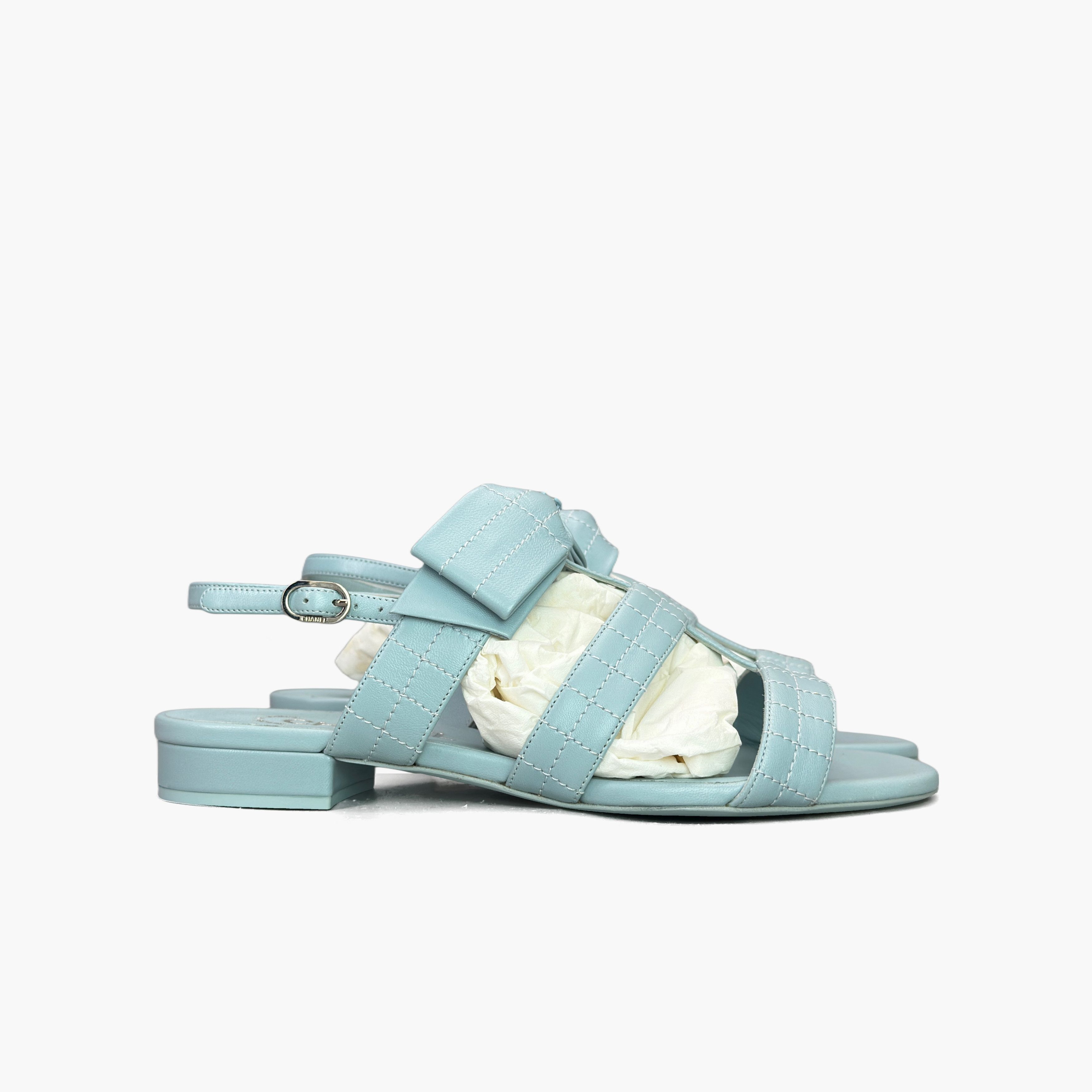 Chanel CHANEL Bow Leather Sandals Size 37.5 Size US 7.5 / IT 37.5 - 4 Thumbnail