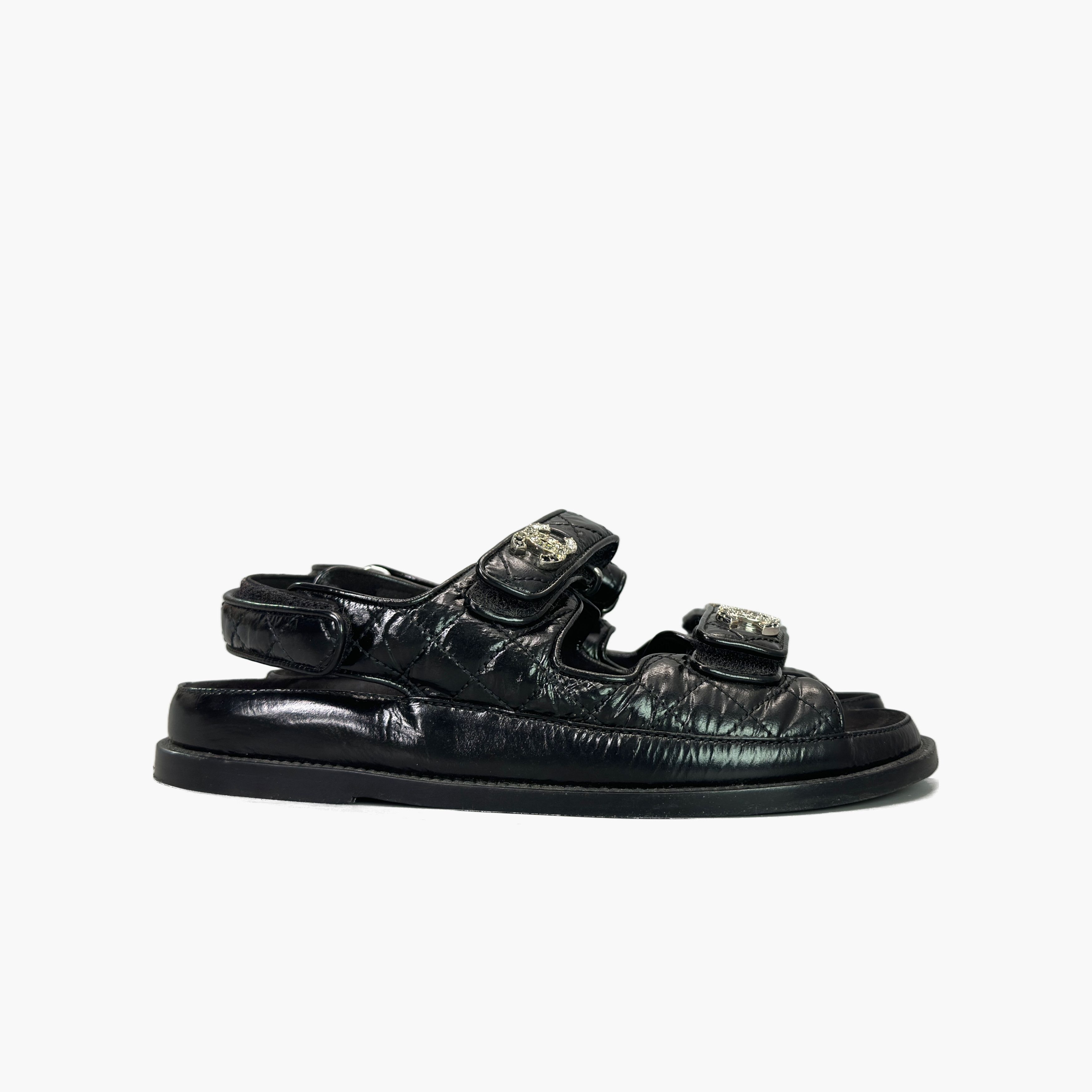 Chanel Chanel Quilted CC Velcro Sandals Size 38 Size US 7 / IT 37 - 4 Thumbnail