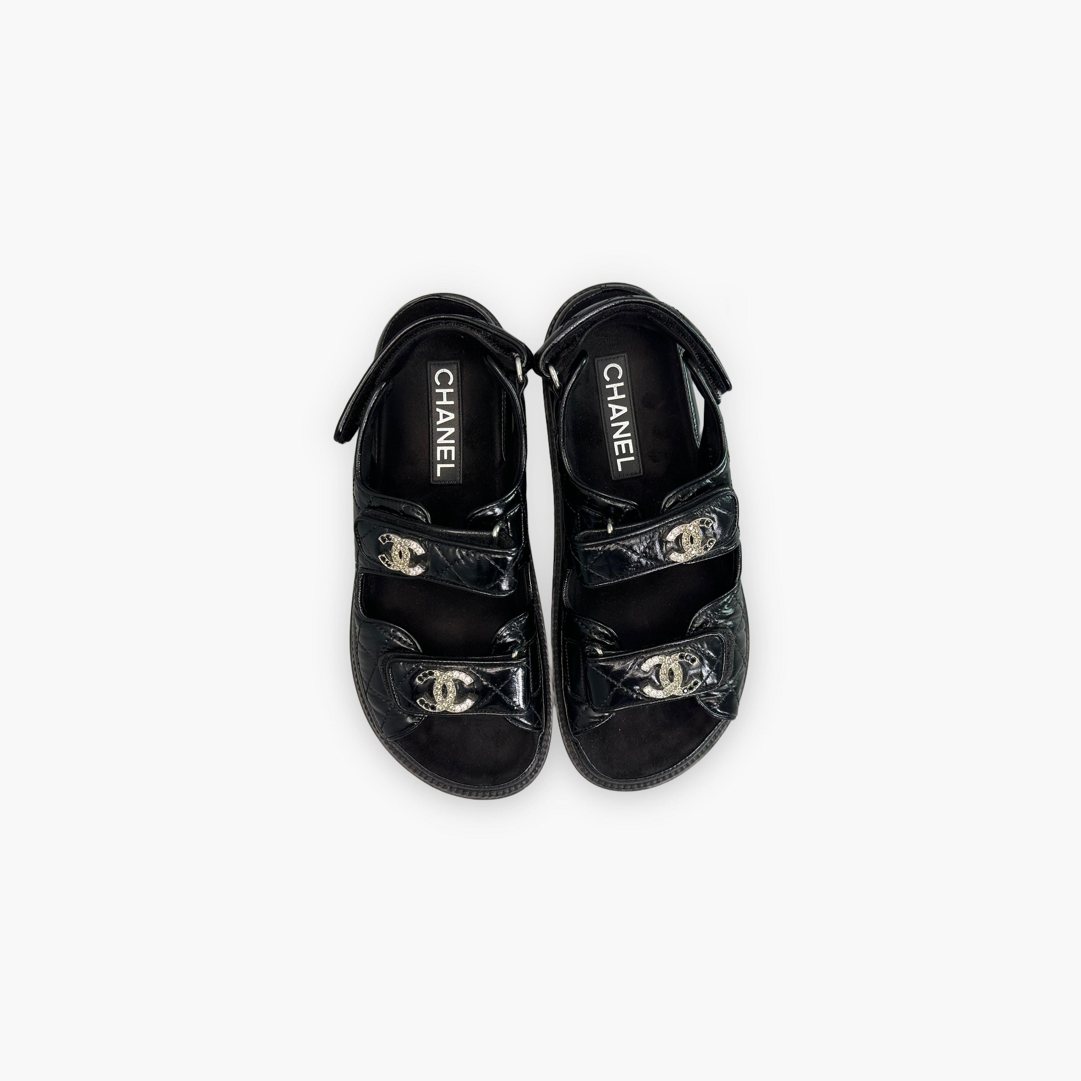 Chanel Chanel Quilted CC Velcro Sandals Size 38 Size US 7 / IT 37 - 9 Thumbnail