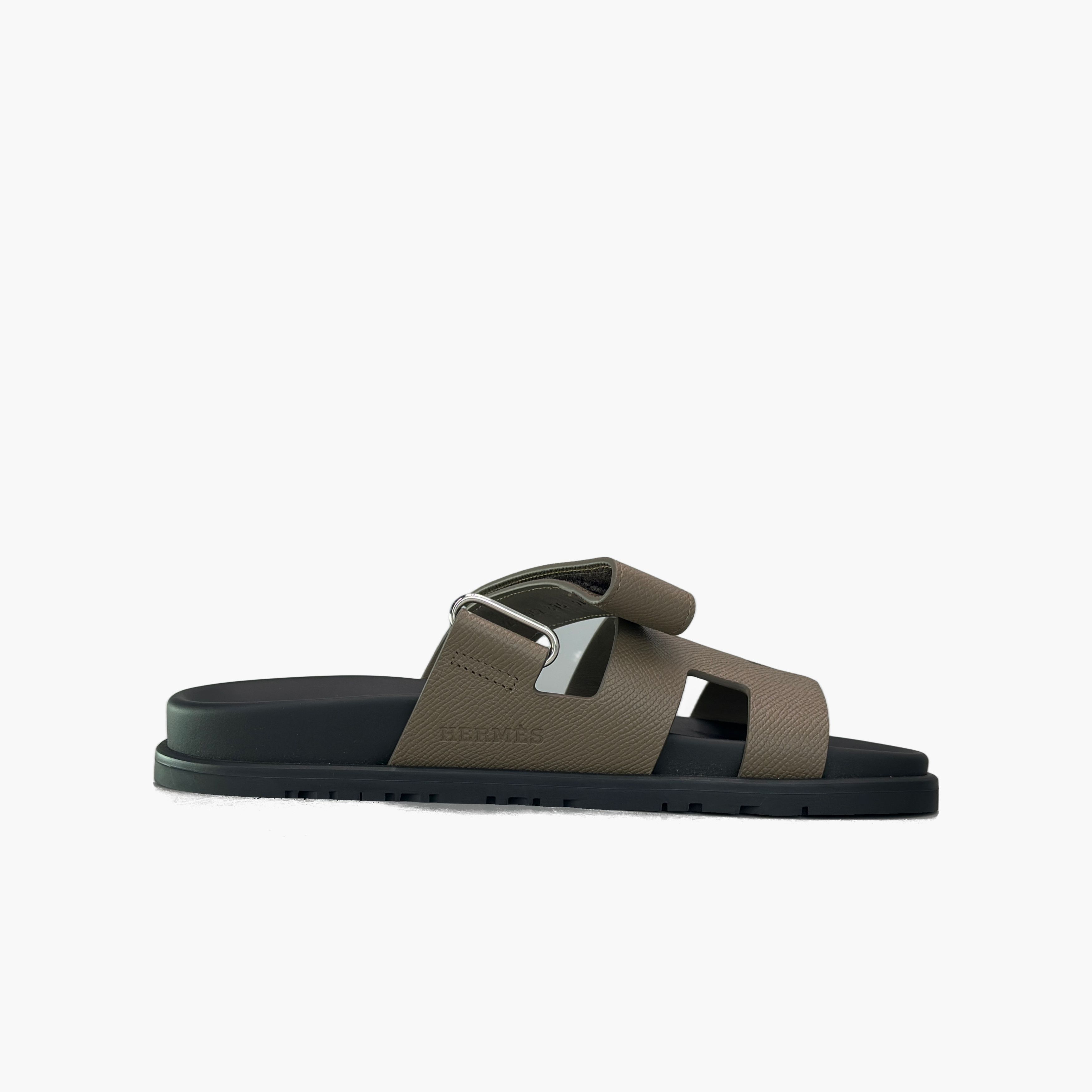 Hermes Hermes Chypre Sandals Elephant Gray Size 37.5 Size US 7.5 / IT 37.5 - 2 Thumbnail