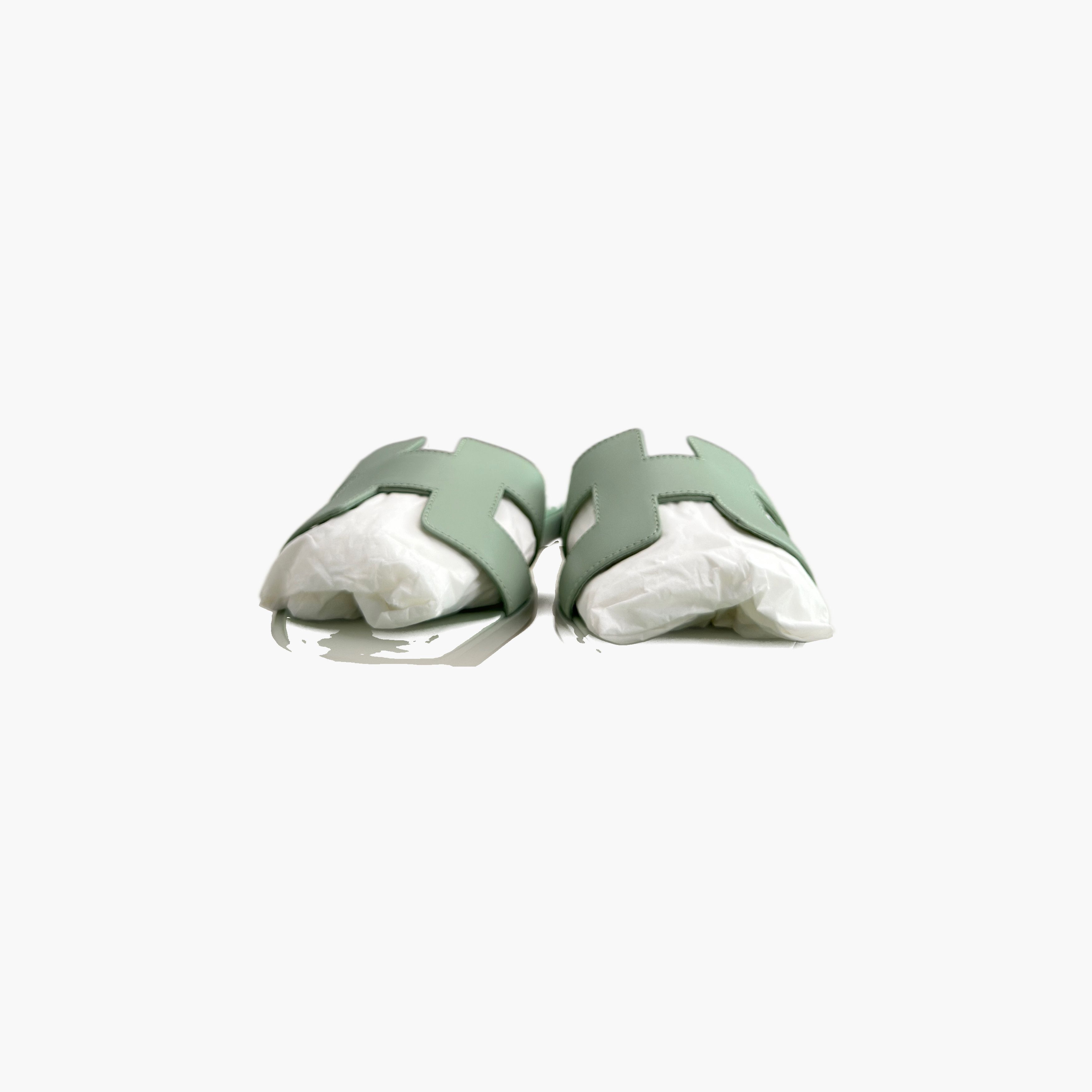 Hermes Hermès Oran Sandals Green Size 39.5 Size US 9.5 / IT 39.5 - 5 Thumbnail