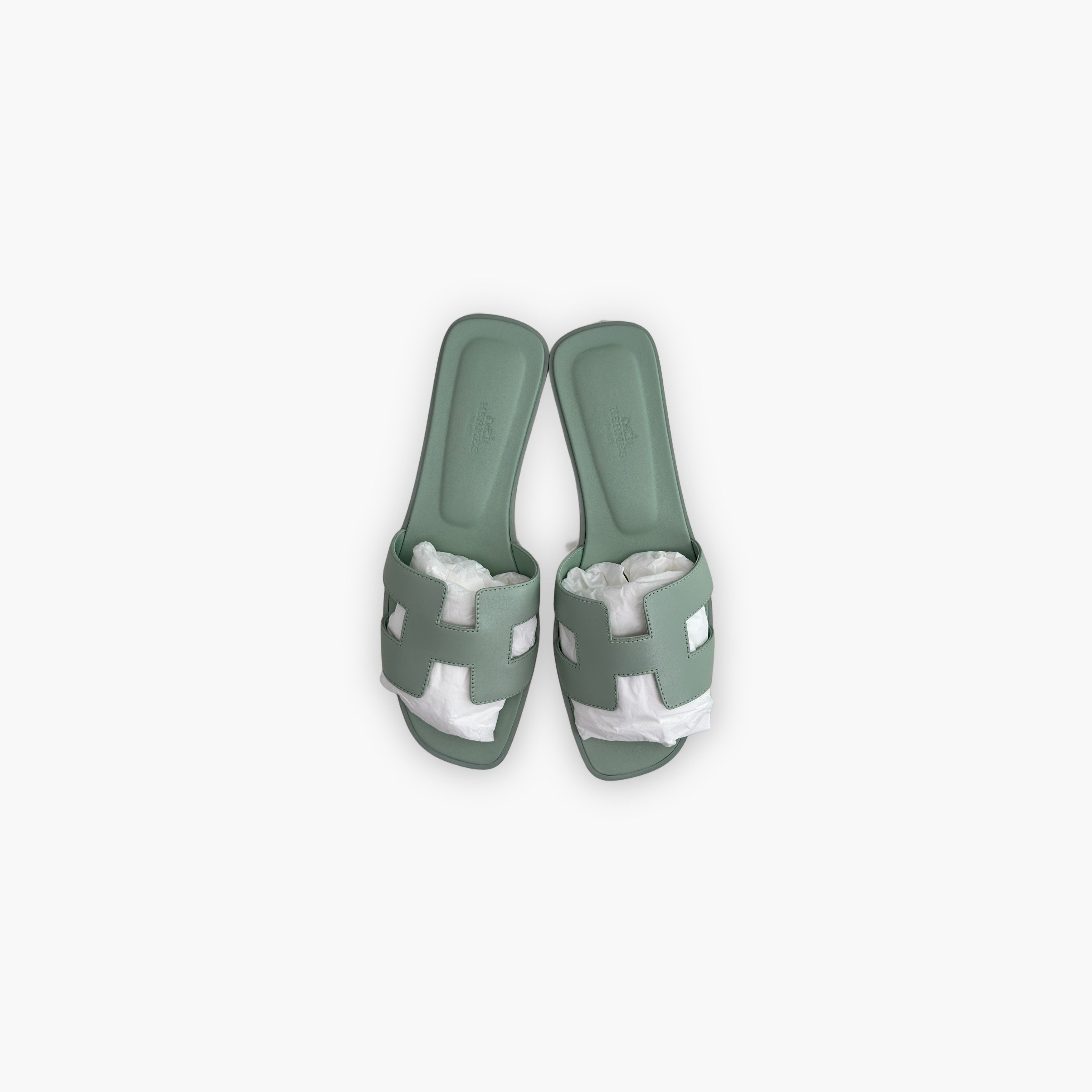Hermes Hermès Oran Sandals Green Size 39.5 Size US 9.5 / IT 39.5 - 9 Thumbnail