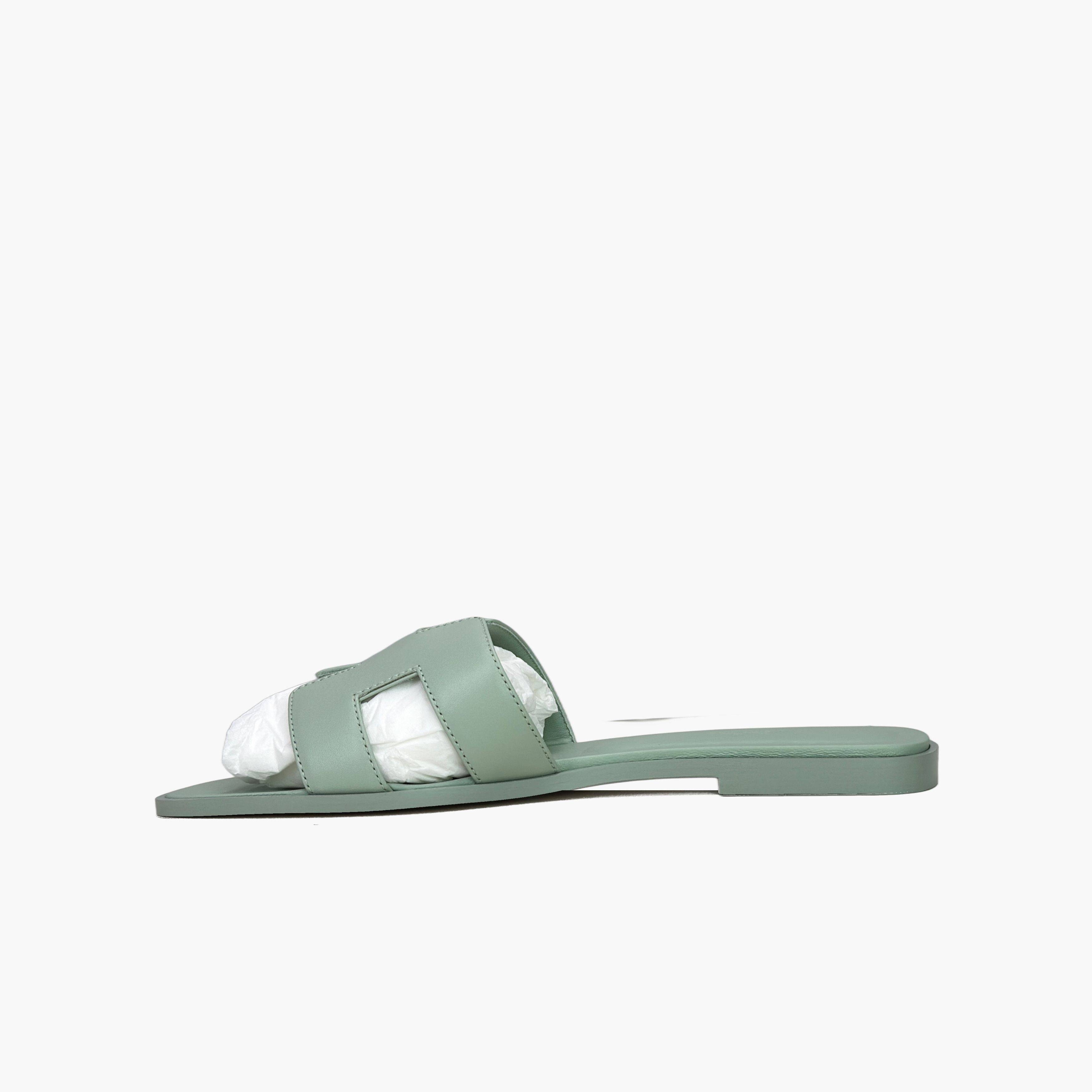 Hermes Hermès Oran Sandals Green Size 39.5 Size US 9.5 / IT 39.5 - 3 Thumbnail