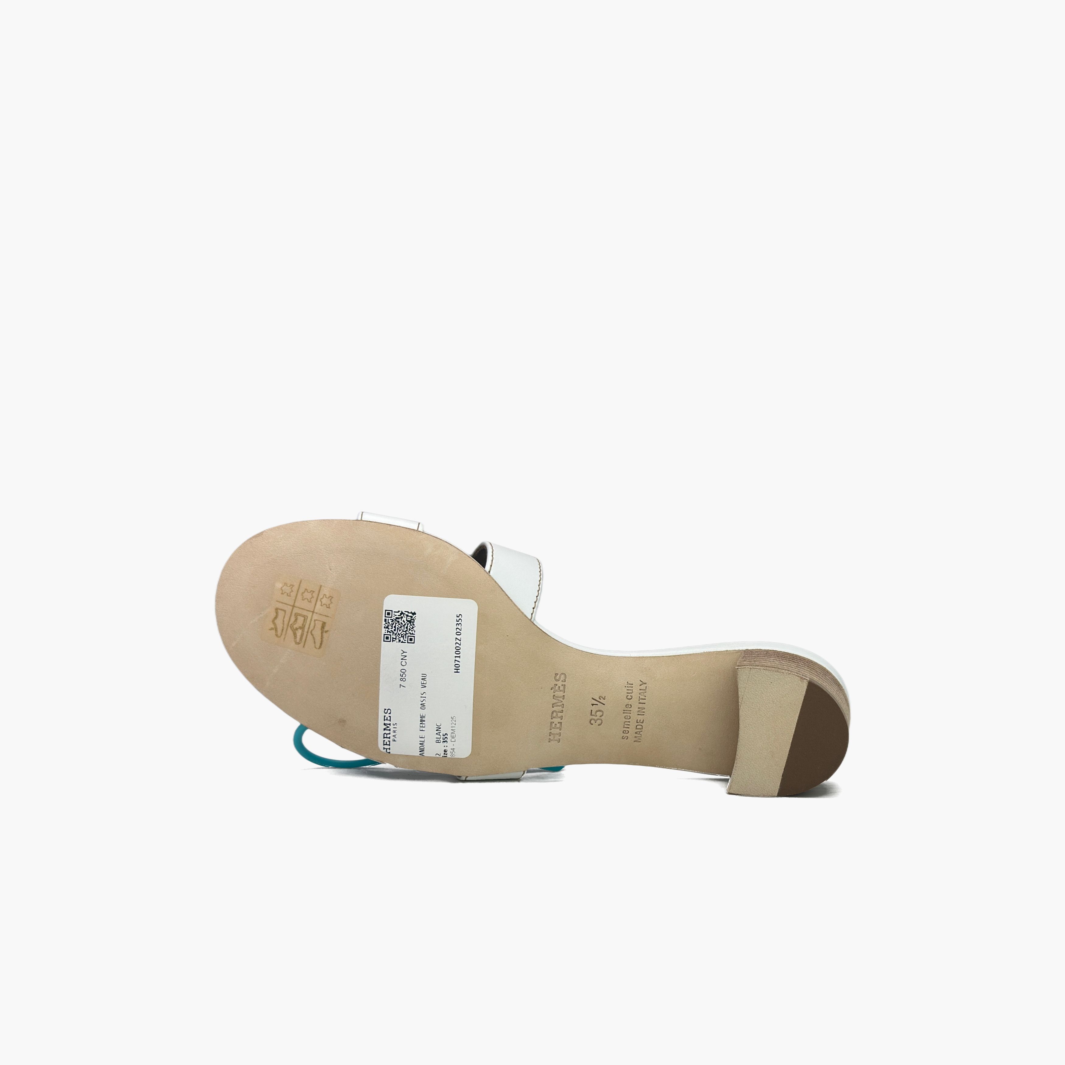 Hermes Hermes Oasis White Leather Sandals Size 35.5 Size US 5.5 / IT 35.5 - 8 Thumbnail