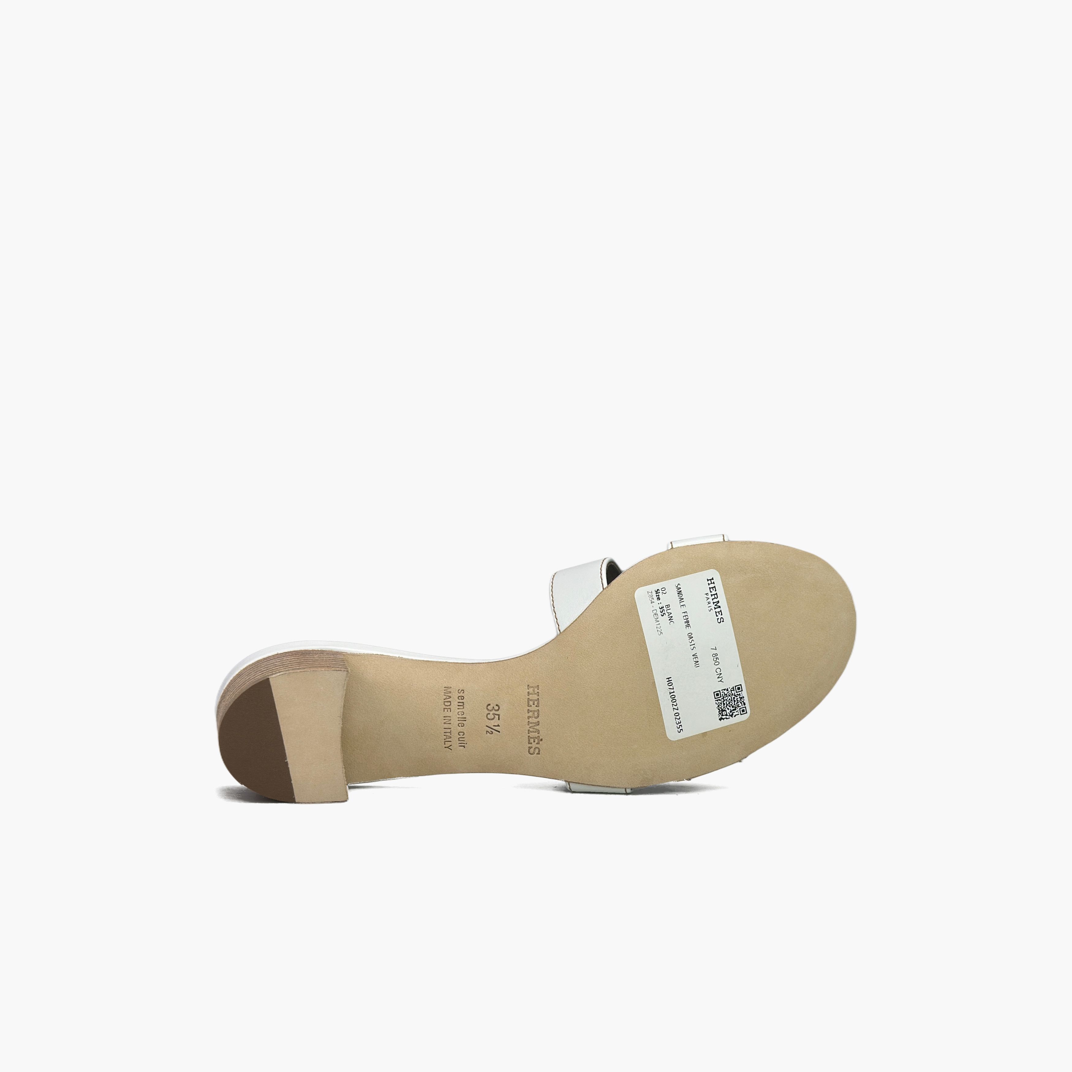 Hermes Hermes Oasis White Leather Sandals Size 35.5 Size US 5.5 / IT 35.5 - 7 Thumbnail