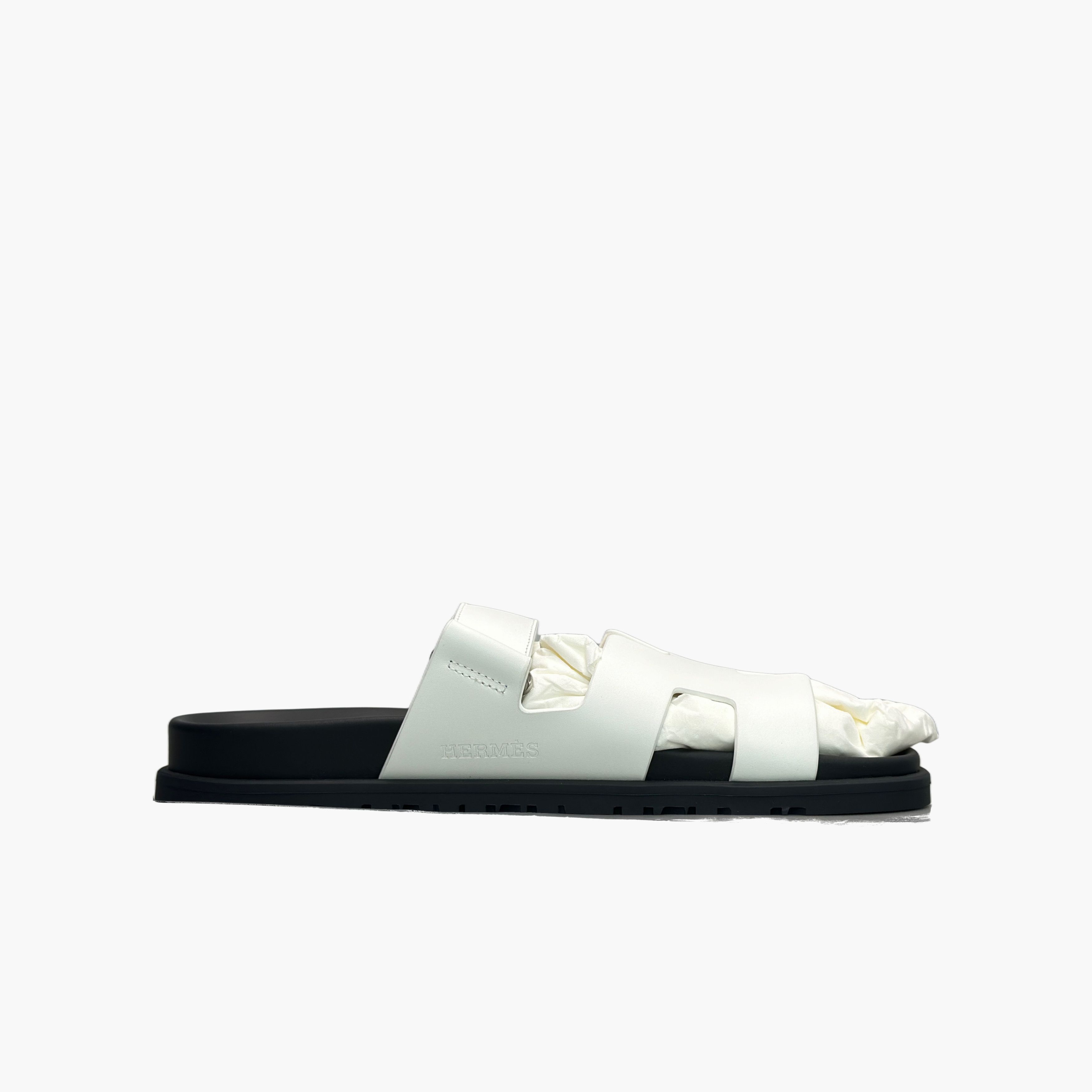 Hermes Hermes White Leather Chypre Sandals Size 40 Size US 10 / IT 40 - 2 Thumbnail