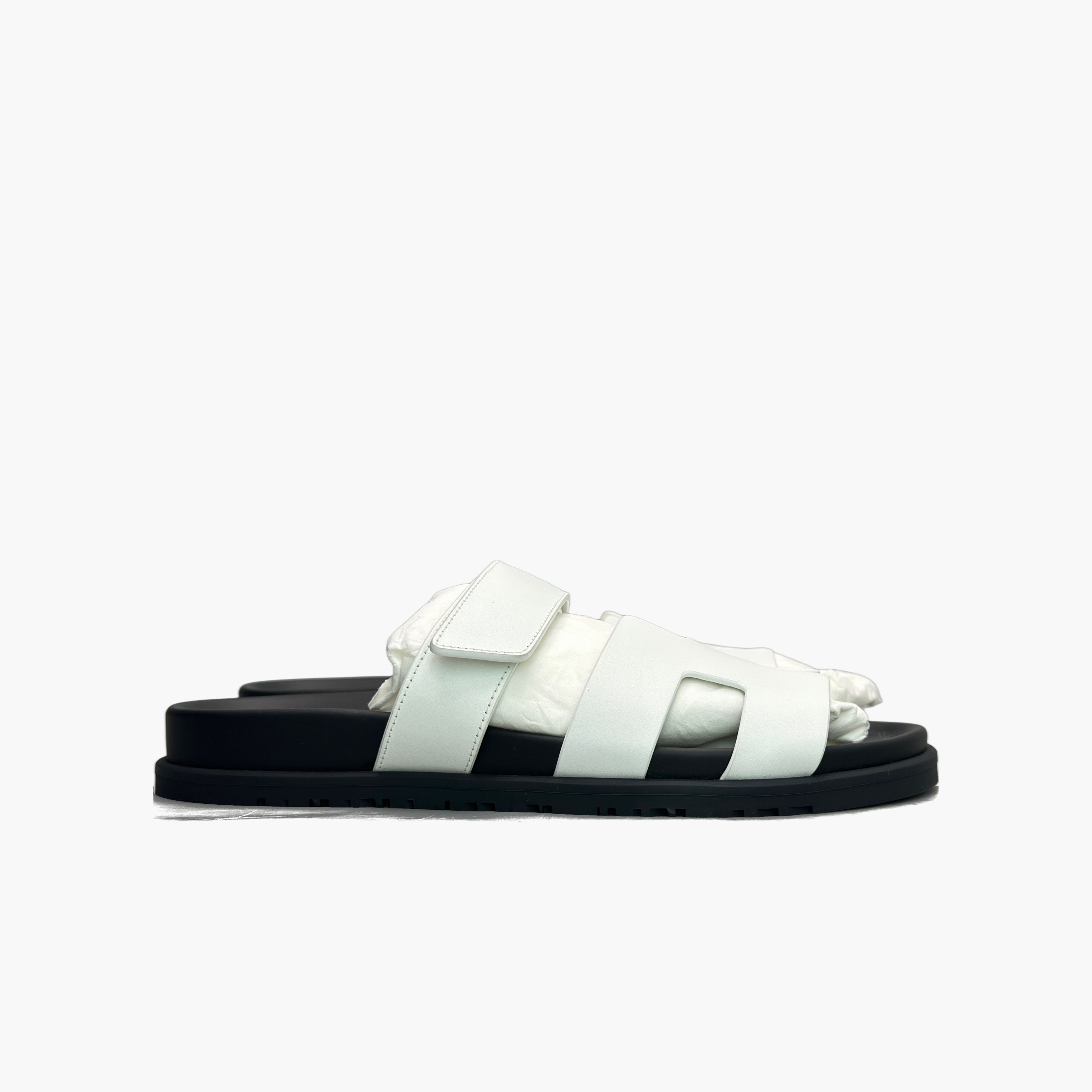 Hermes Hermes White Leather Chypre Sandals Size 40 Size US 10 / IT 40 - 4 Thumbnail