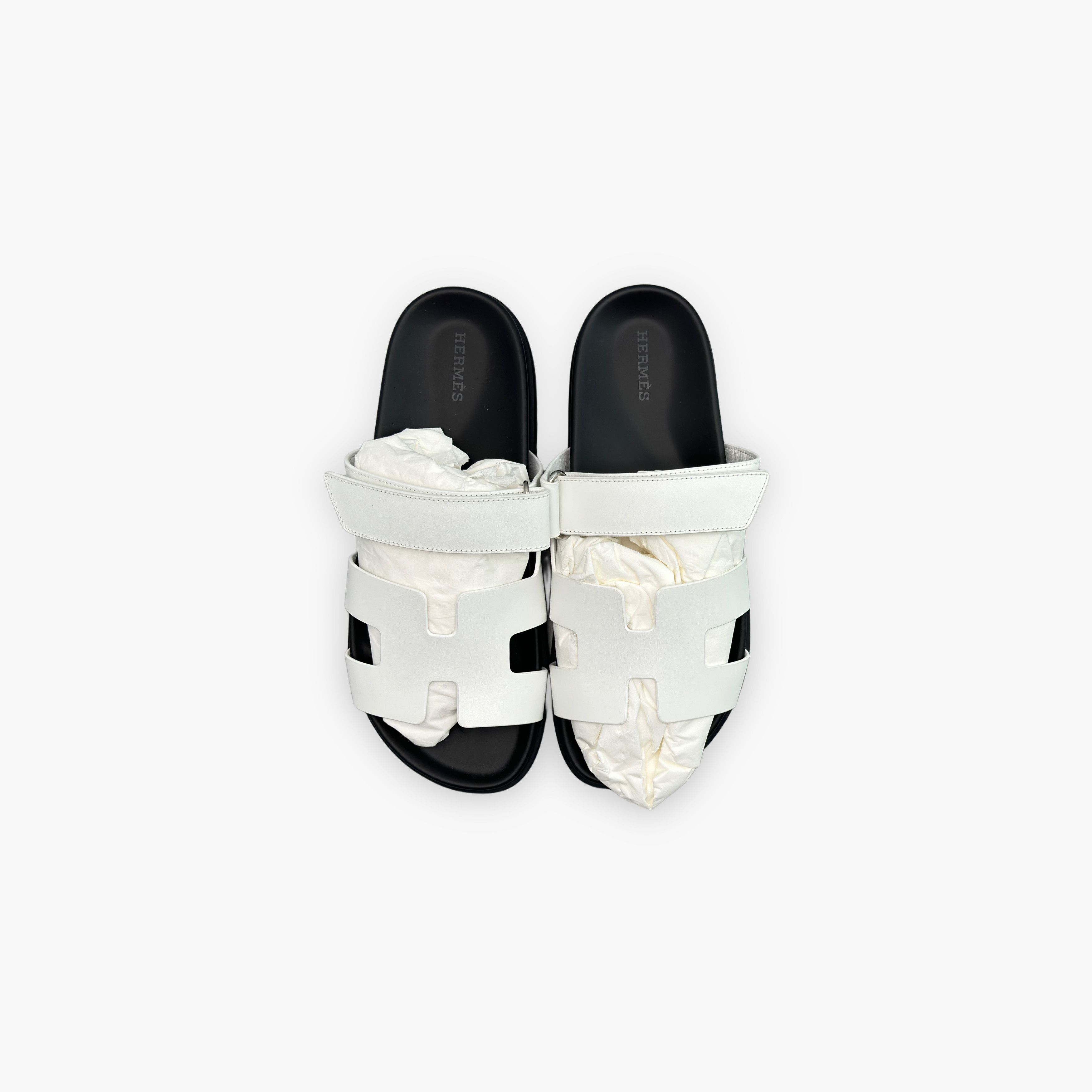 Hermes Hermes White Leather Chypre Sandals Size 40 Size US 10 / IT 40 - 9 Thumbnail