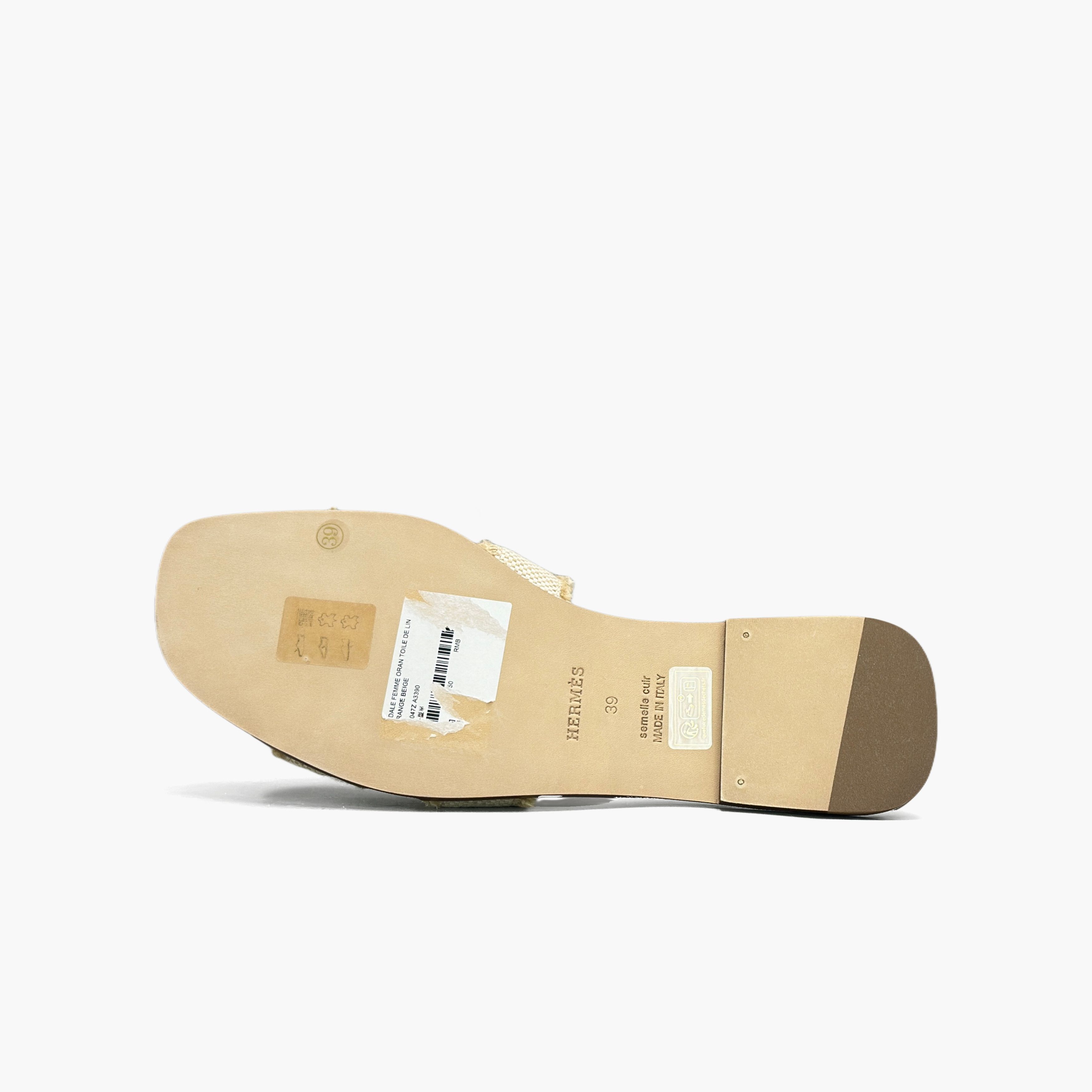 Hermes Hermès Oran Canvas Fringed Sandals Size 39 Size US 9 / IT 39 - 8 Thumbnail