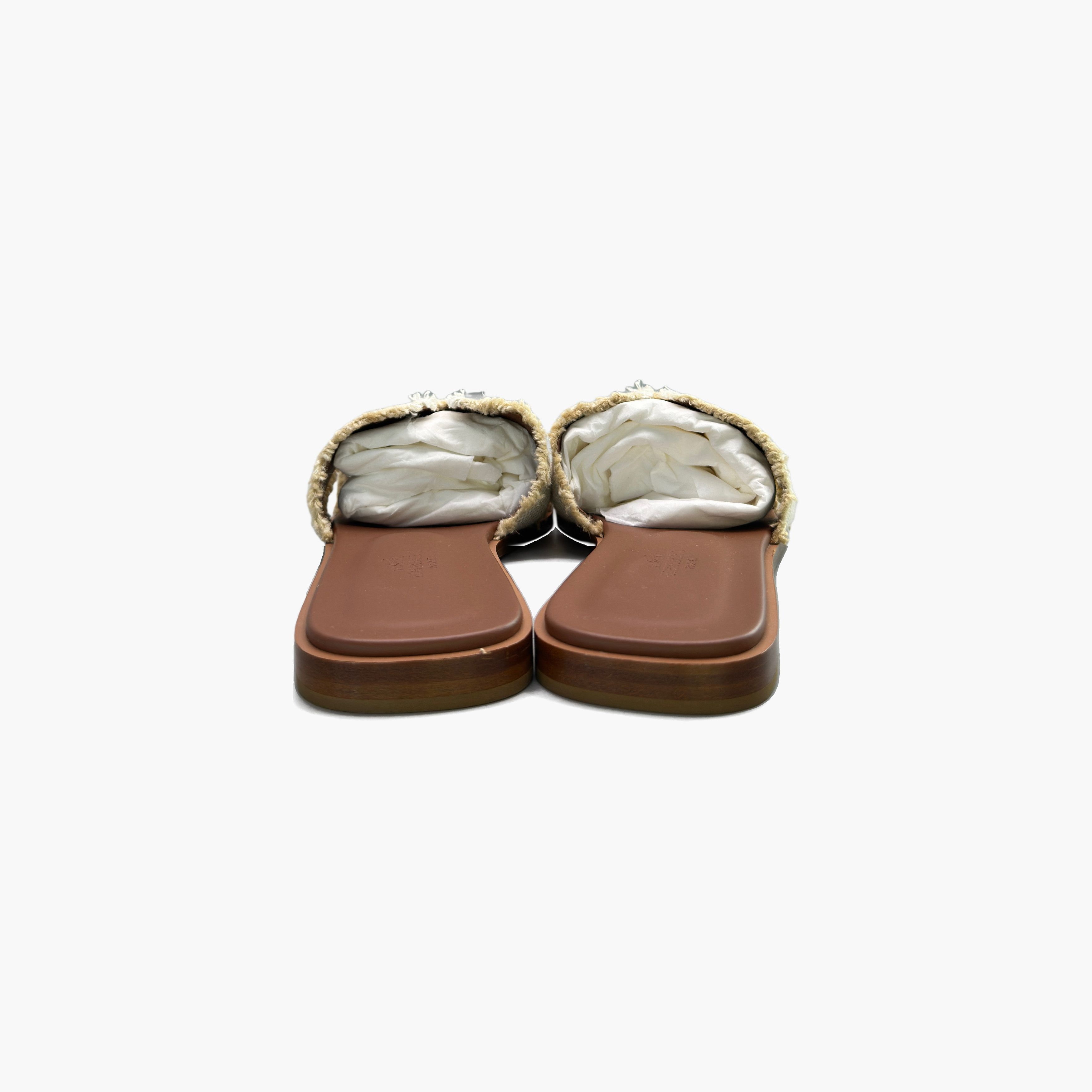 Hermes Hermès Oran Canvas Fringed Sandals Size 39 Size US 9 / IT 39 - 6 Thumbnail