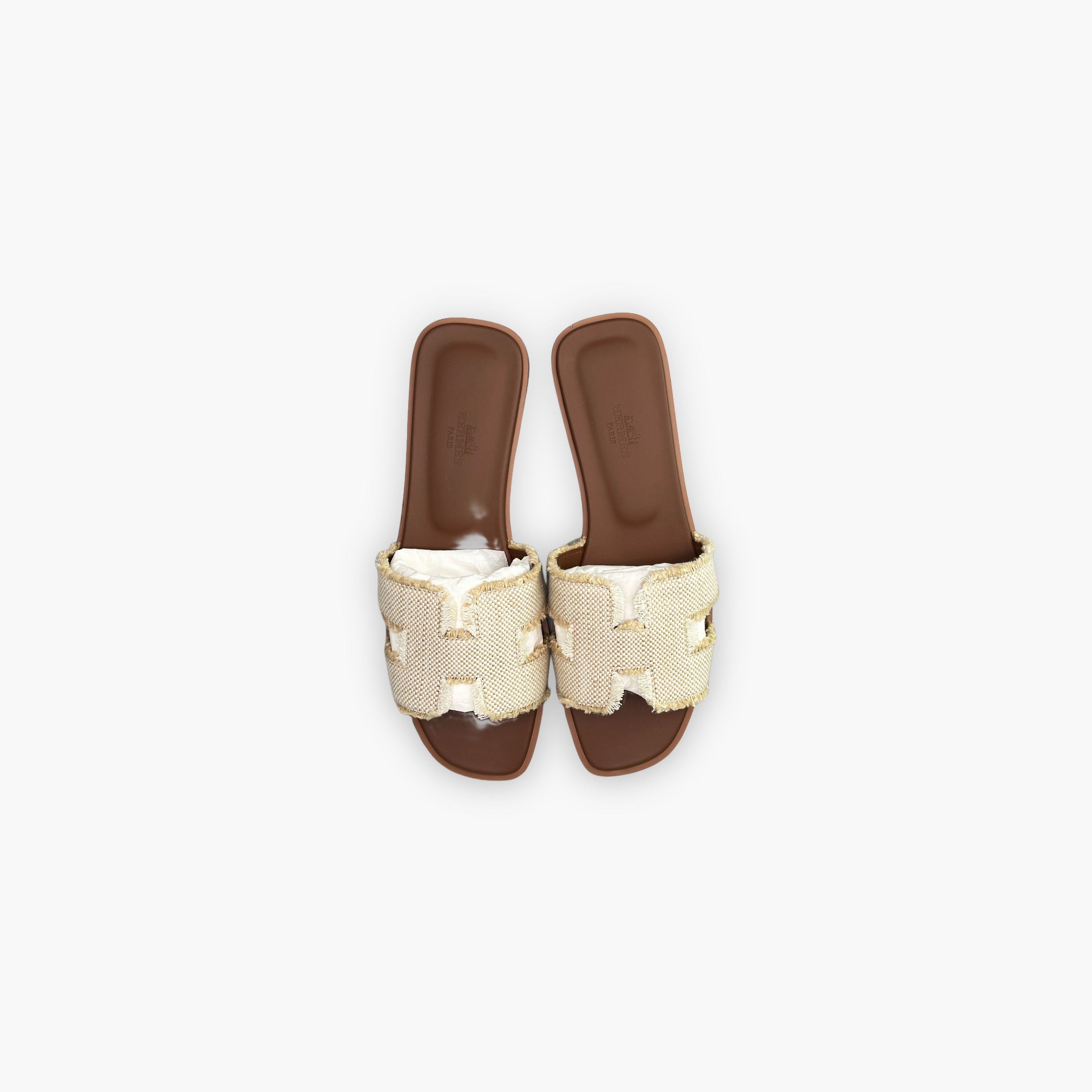 Hermes Hermès Oran Canvas Fringed Sandals Size 39 Size US 9 / IT 39 - 9 Thumbnail