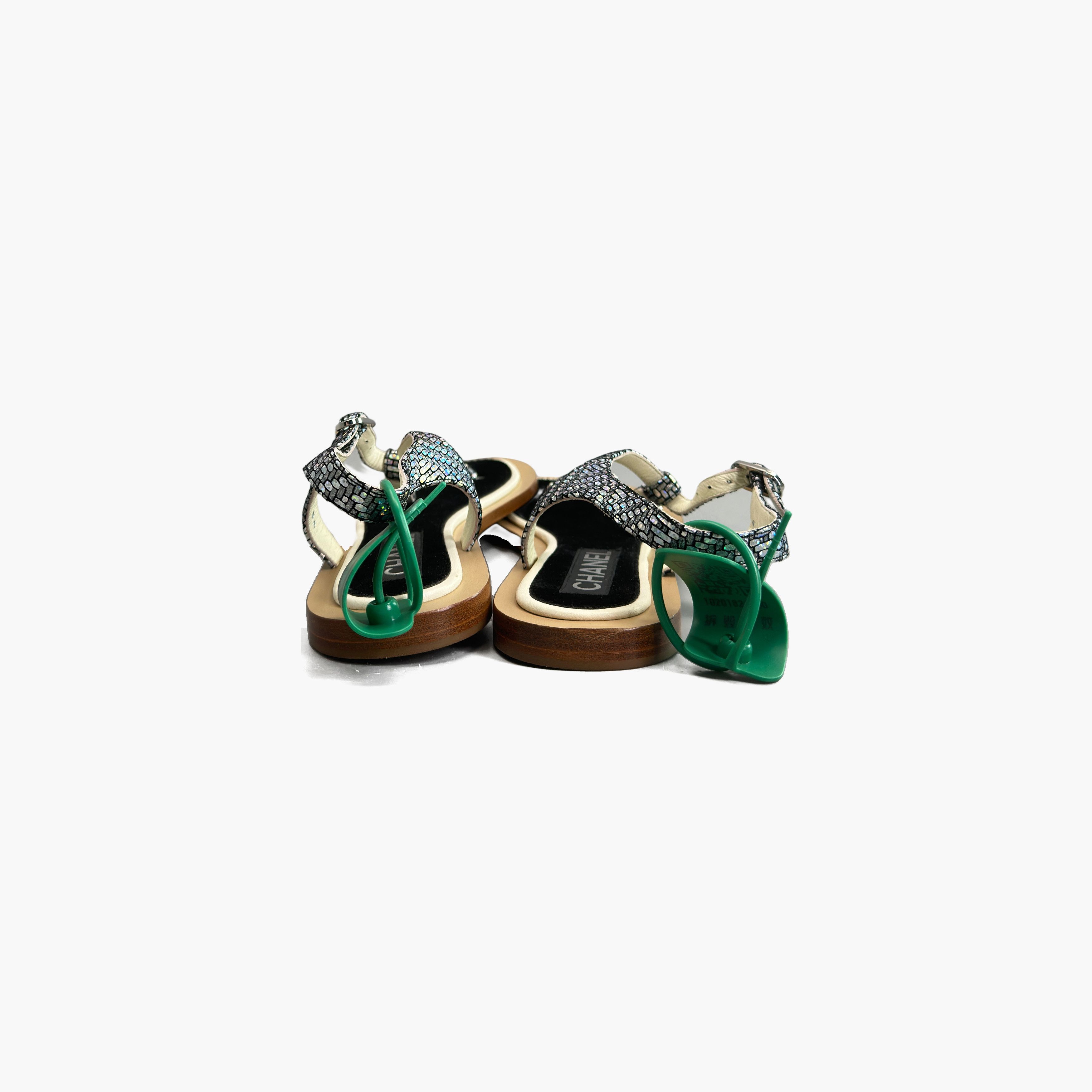 Chanel Chanel Silver Chain Thong Sandals Size 38 Size US 8 / IT 38 - 6 Thumbnail
