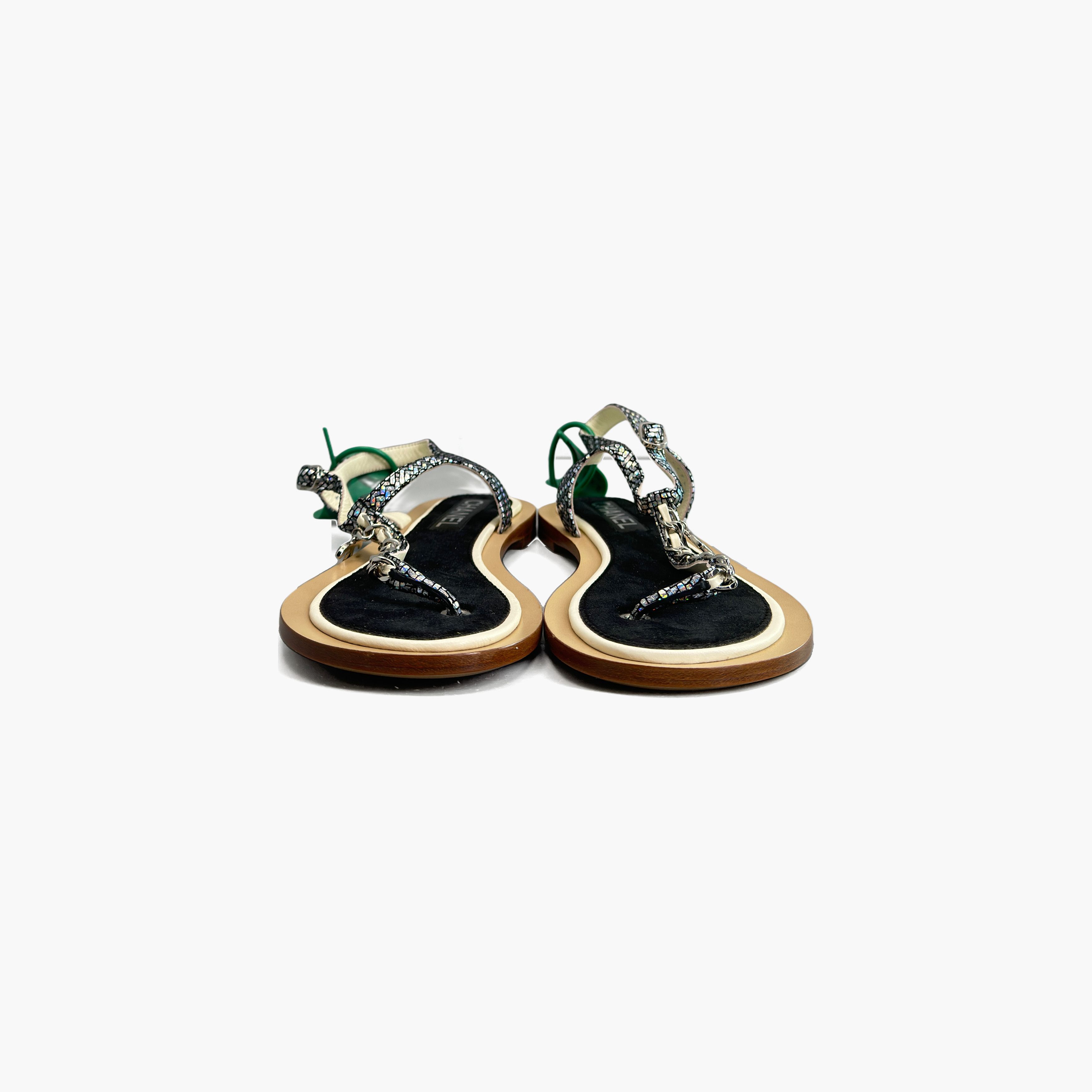 Chanel Chanel Silver Chain Thong Sandals Size 38 Size US 8 / IT 38 - 5 Thumbnail
