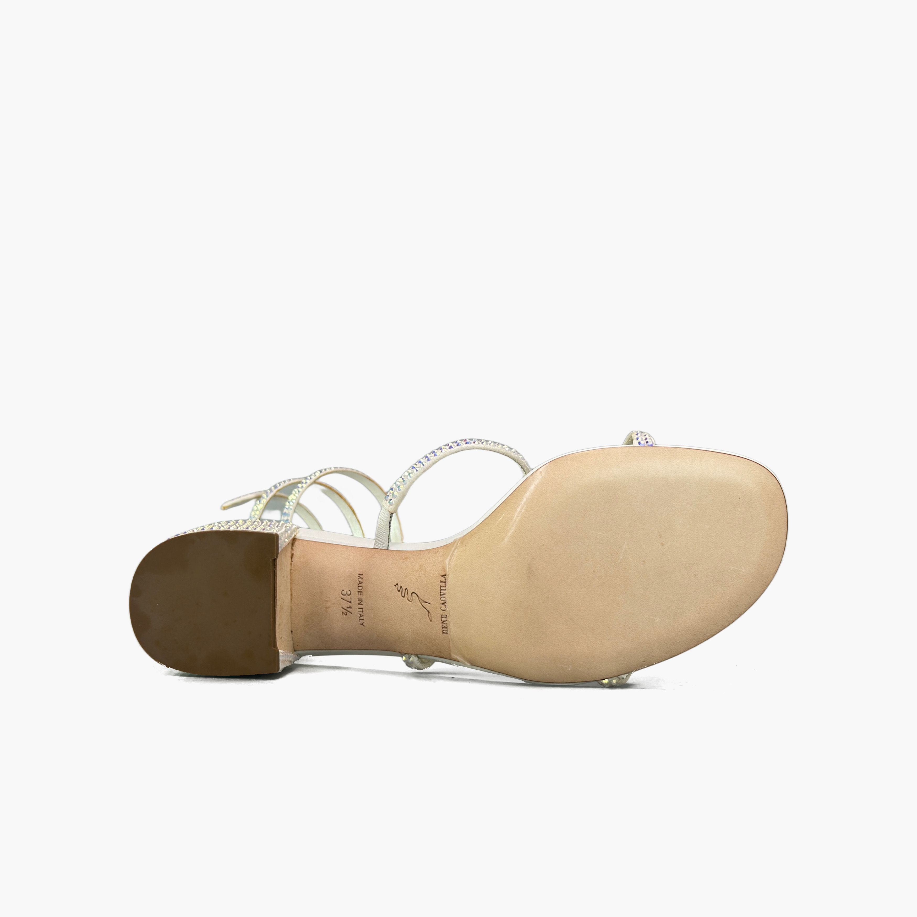 Rene Caovilla René Caovilla Cleo Crystal Sandals White Size 37.5 Size US 7.5 / IT 37.5 - 7 Thumbnail