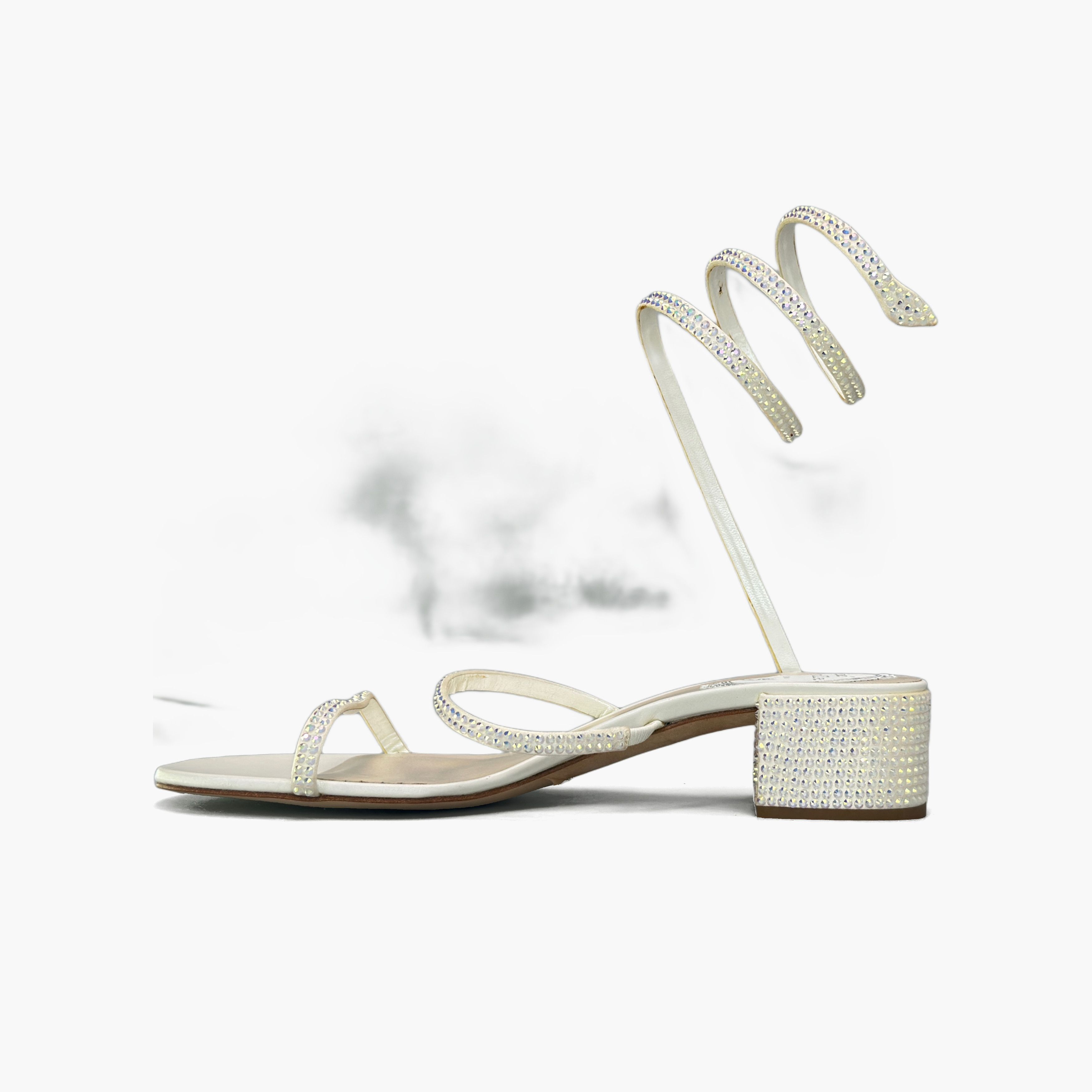 Rene Caovilla René Caovilla Cleo Crystal Sandals White Size 37.5 Size US 7.5 / IT 37.5 - 3 Thumbnail