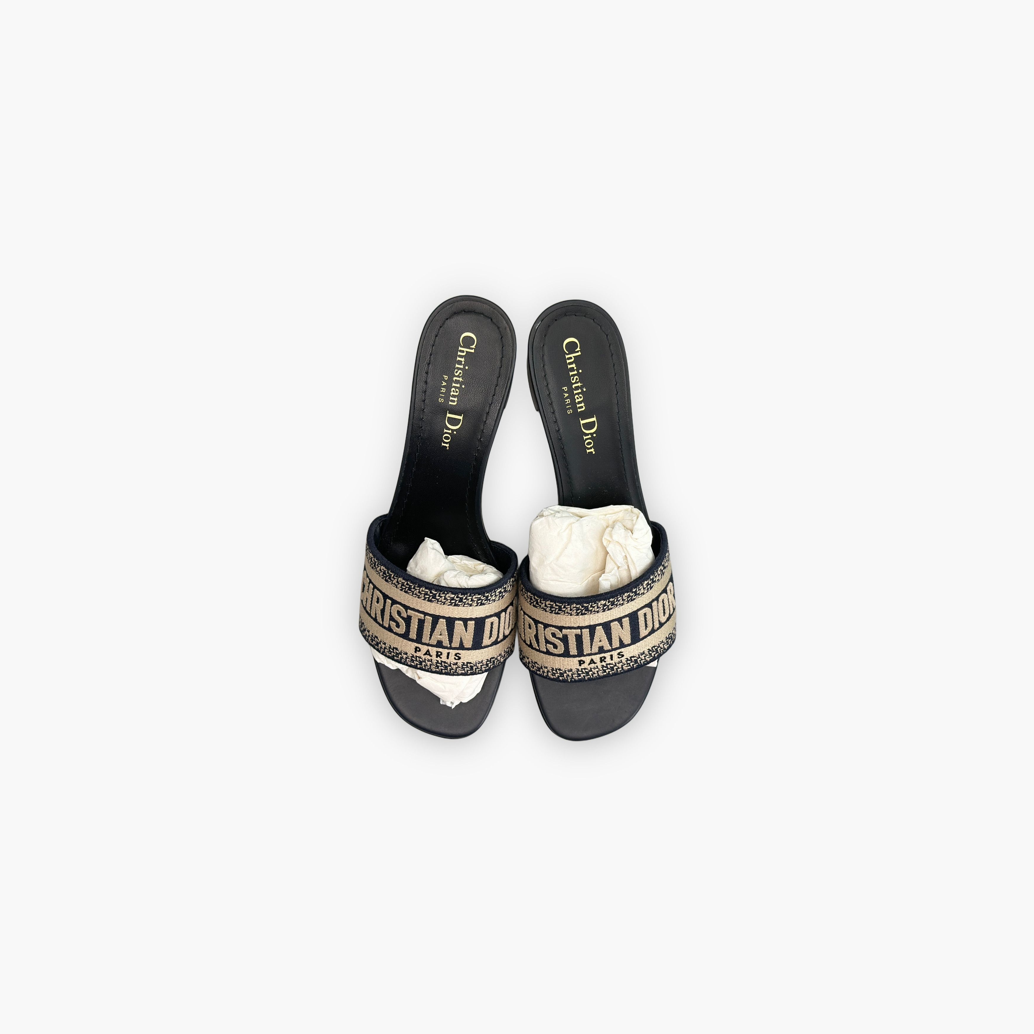 Dior Dior Dway Embroidered Slides Size 38 Size US 8 / IT 38 - 9 Thumbnail