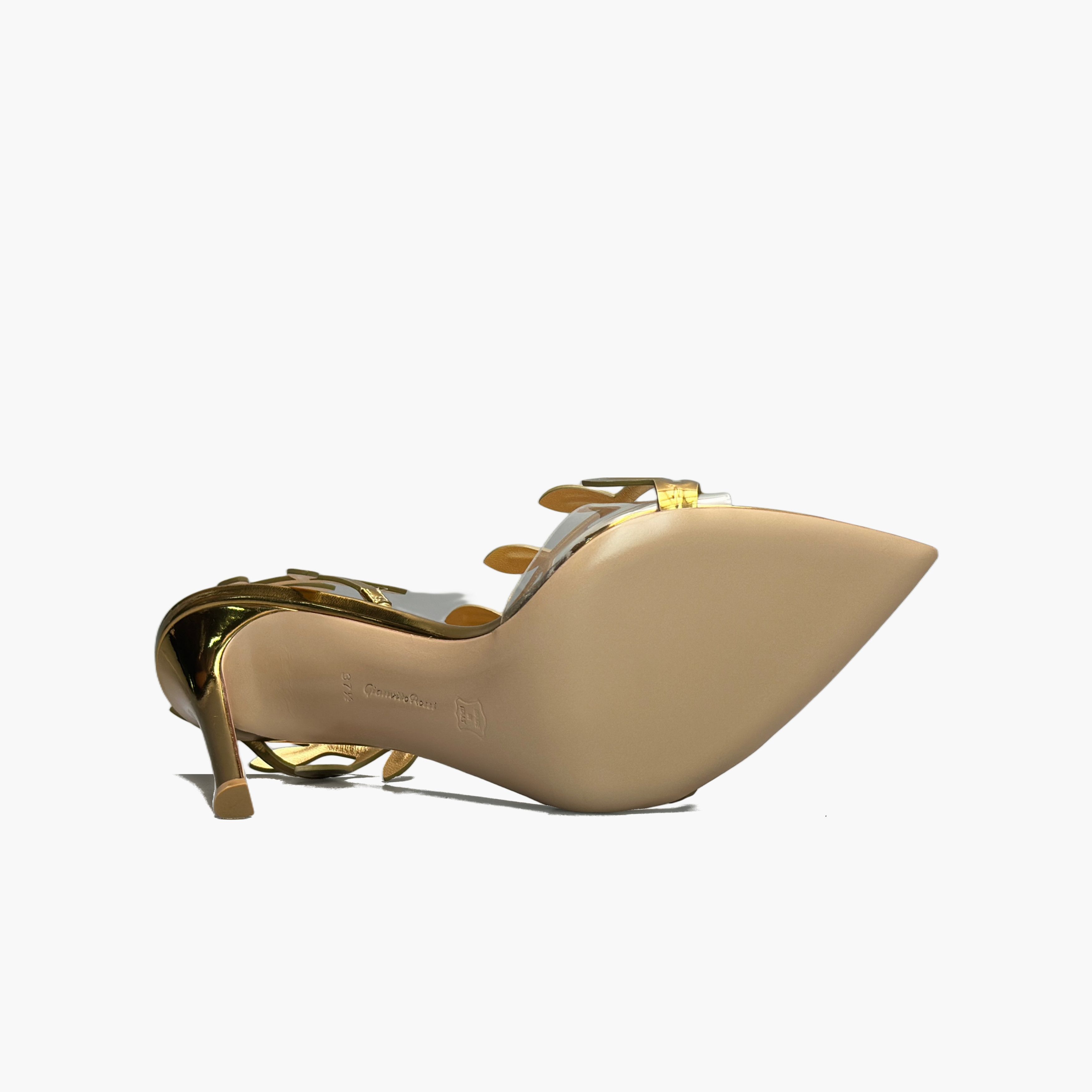 Gianvito Rossi Gianvito Rossi Gold Leaf Heels Size 37.5 Size US 7.5 / IT 37.5 - 7 Thumbnail