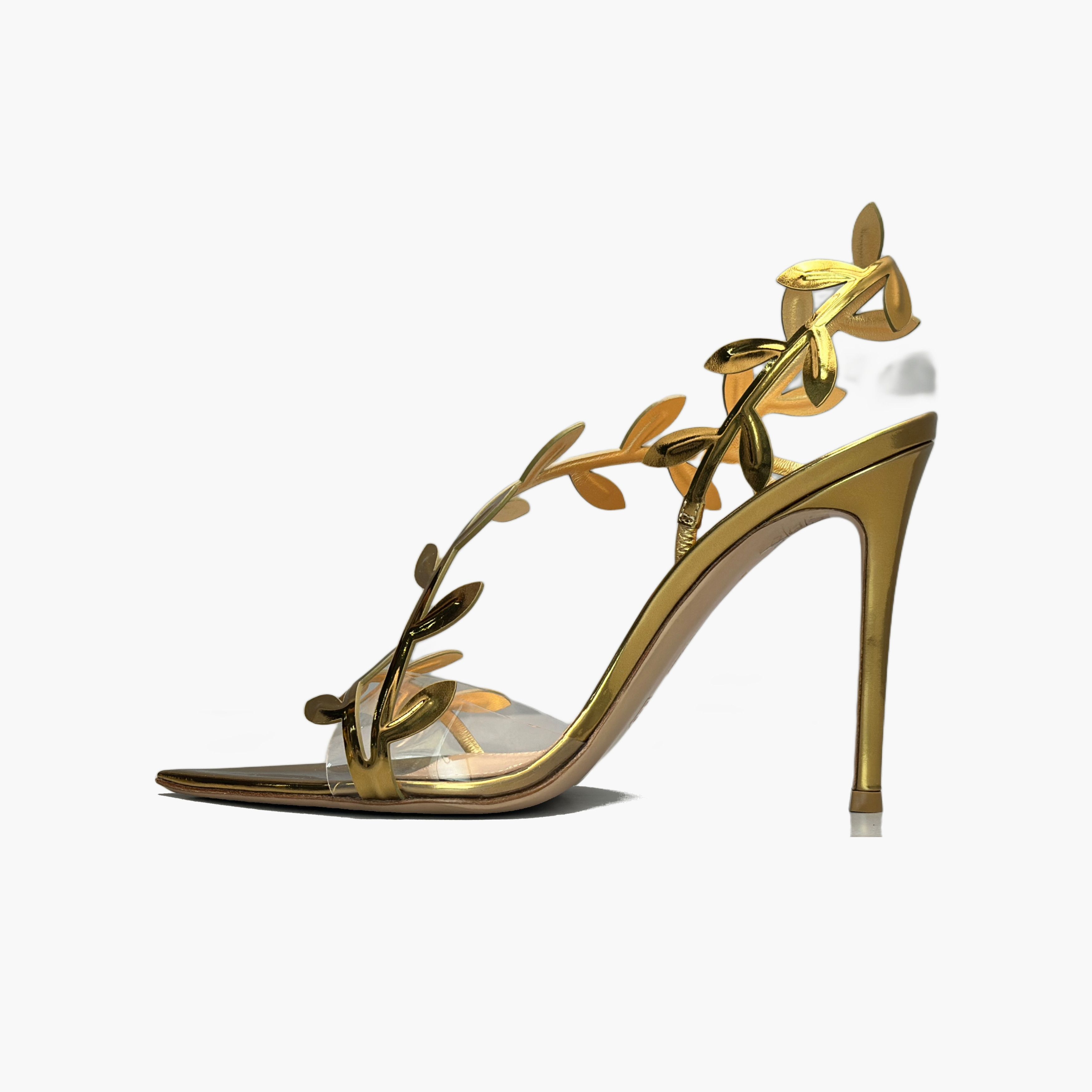 Gianvito Rossi Gianvito Rossi Gold Leaf Heels Size 37.5 Size US 7.5 / IT 37.5 - 3 Thumbnail
