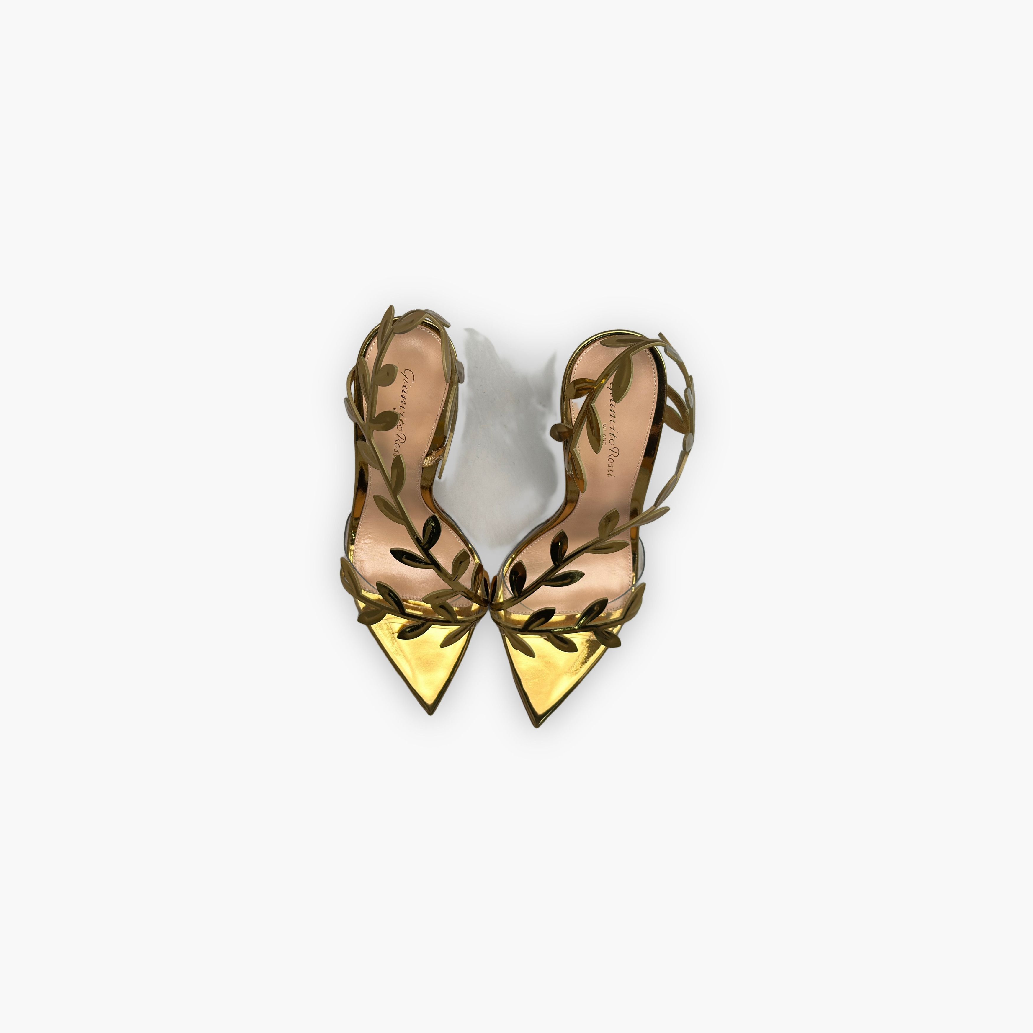 Gianvito Rossi Gianvito Rossi Gold Leaf Heels Size 37.5 Size US 7.5 / IT 37.5 - 9 Thumbnail
