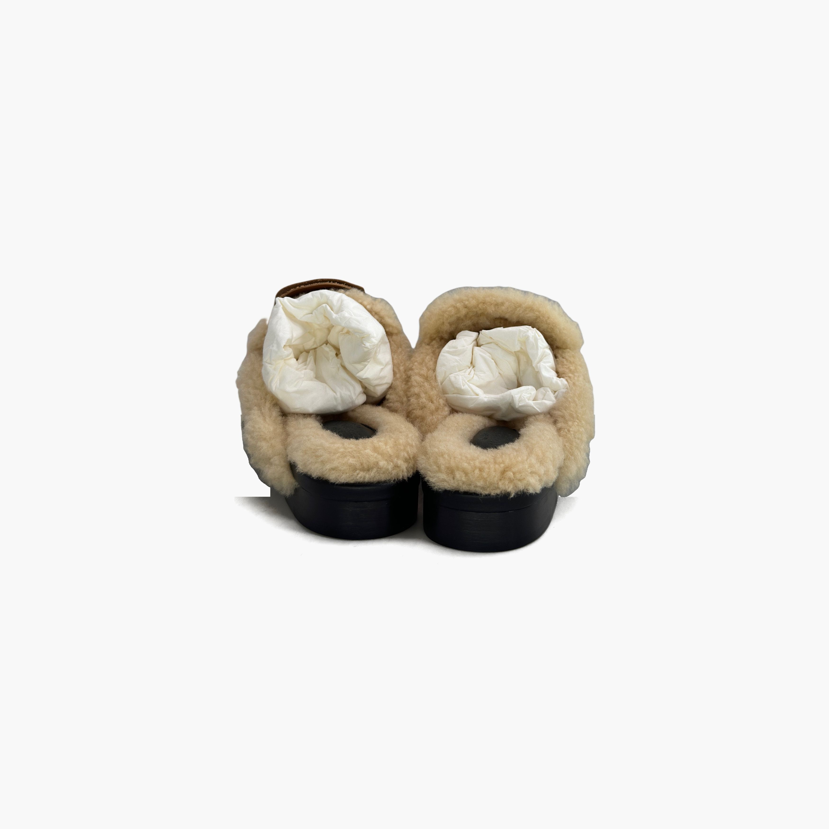 Hermes Hermes Shearling Oz Mules Size 36.5 Size US 6.5 / IT 36.5 - 6 Thumbnail