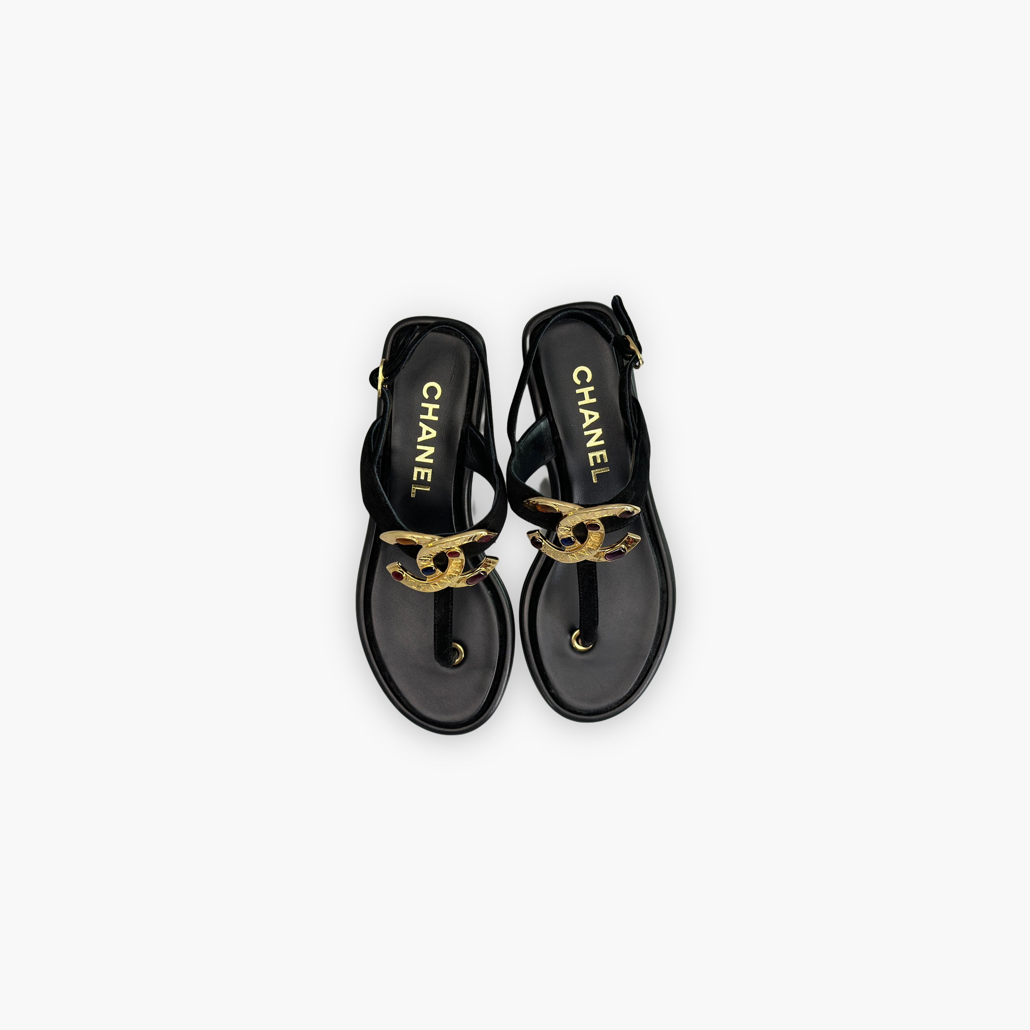 Chanel Chanel Logo Jeweled Sandals Size 36.5 Size US 6.5 / IT 36.5 - 9 Thumbnail