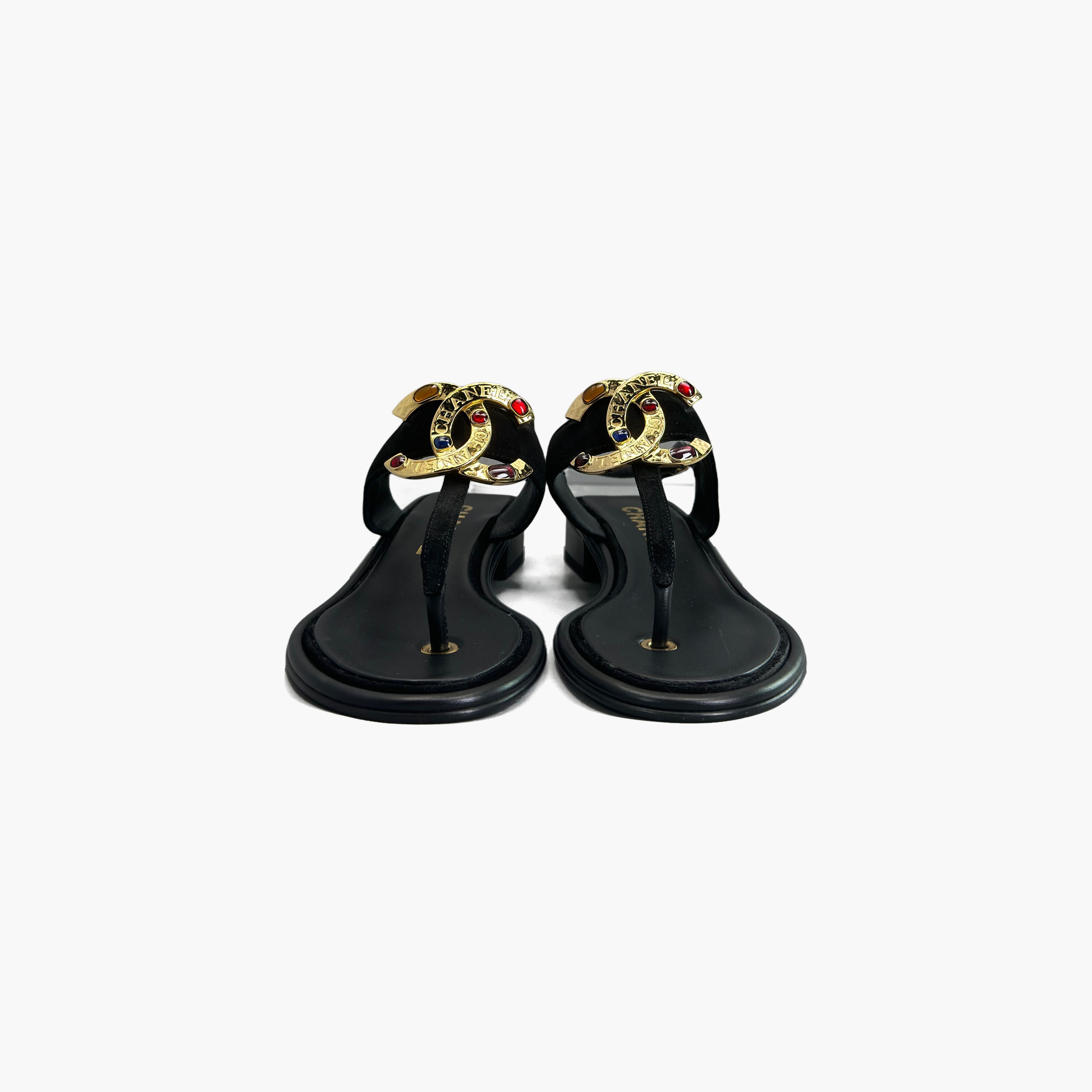 Chanel Chanel Logo Jeweled Sandals Size 36.5 Size US 6.5 / IT 36.5 - 5 Thumbnail