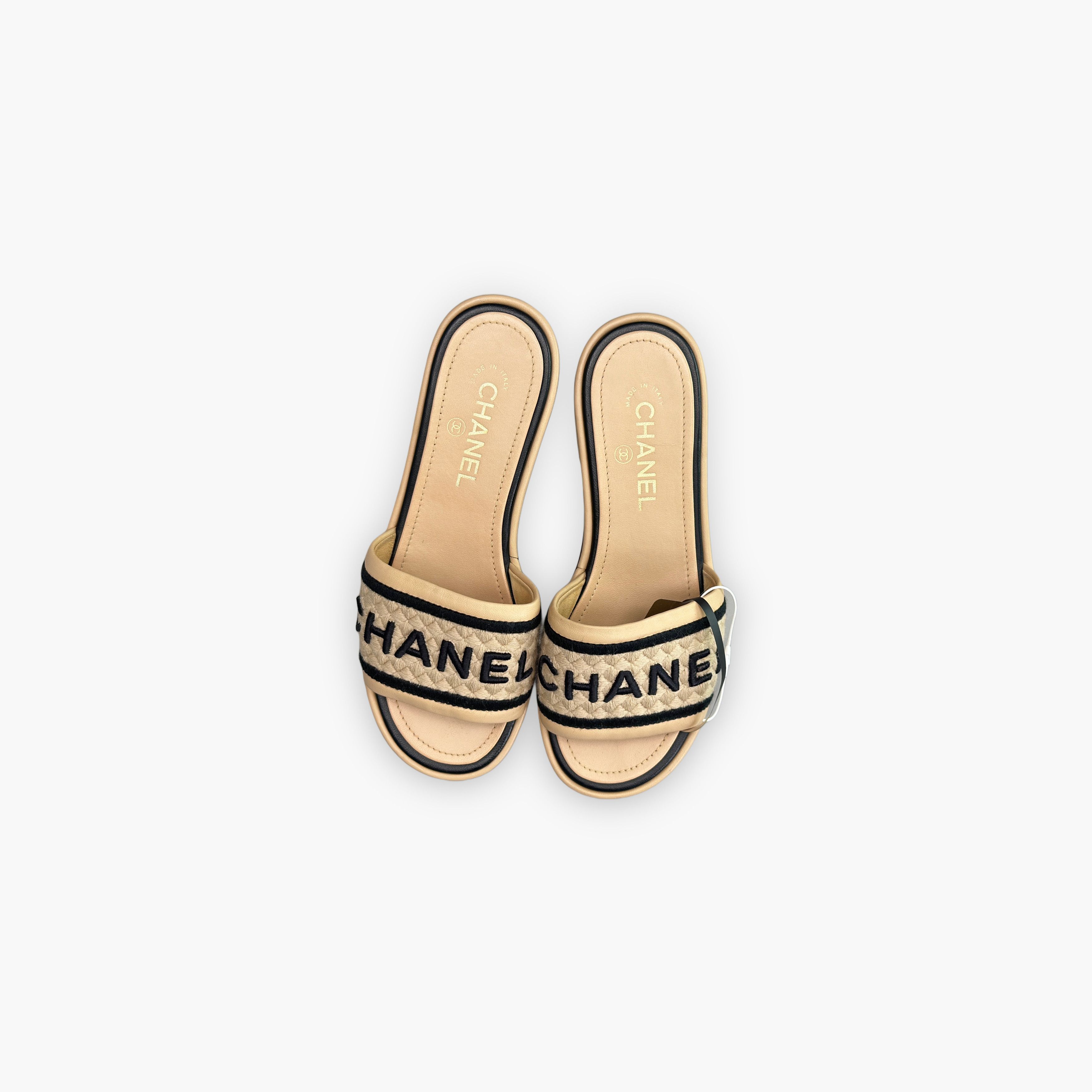 Chanel CHANEL Logo Slide Sandals Size 37.5 Size US 7.5 / IT 37.5 - 9 Thumbnail
