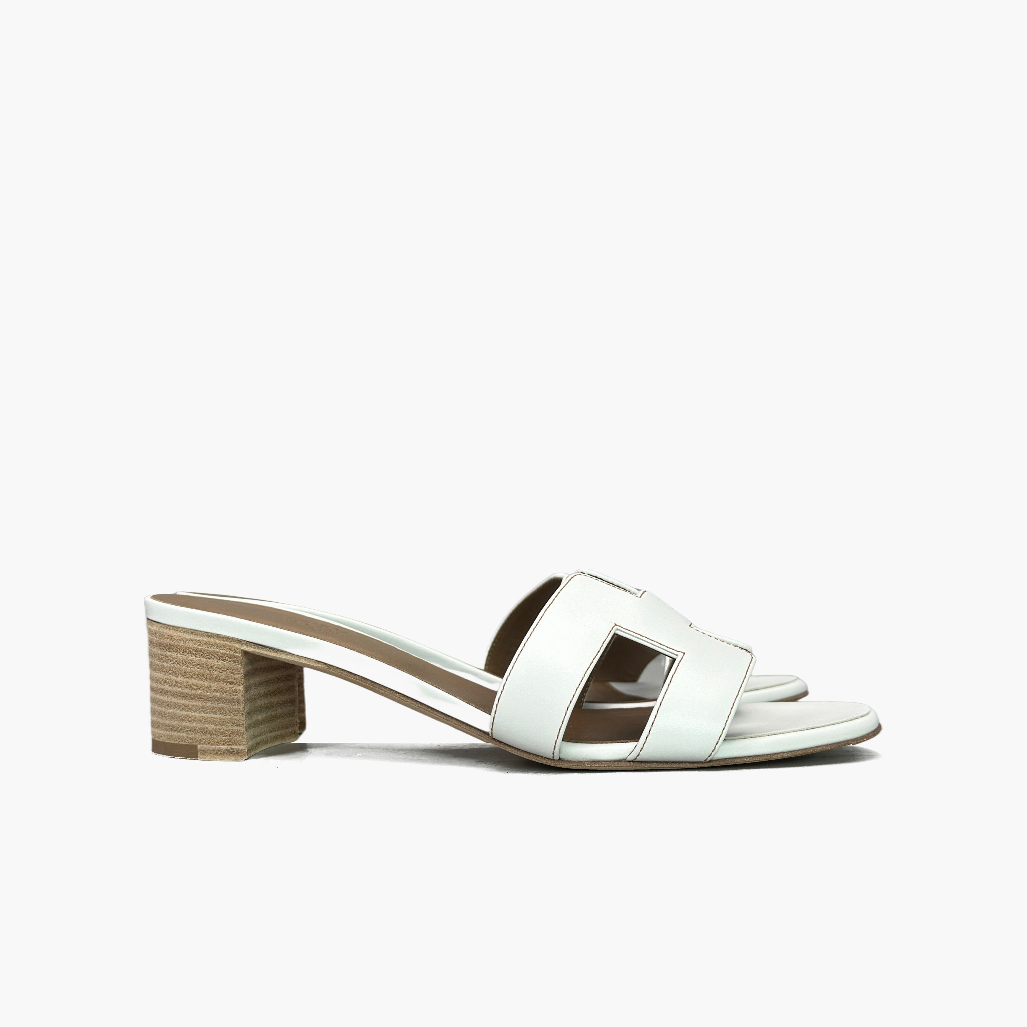 Hermes Hermès White Leather Oasis Sandals Size 38.5 Size US 8.5 / IT 38.5 - 4 Thumbnail