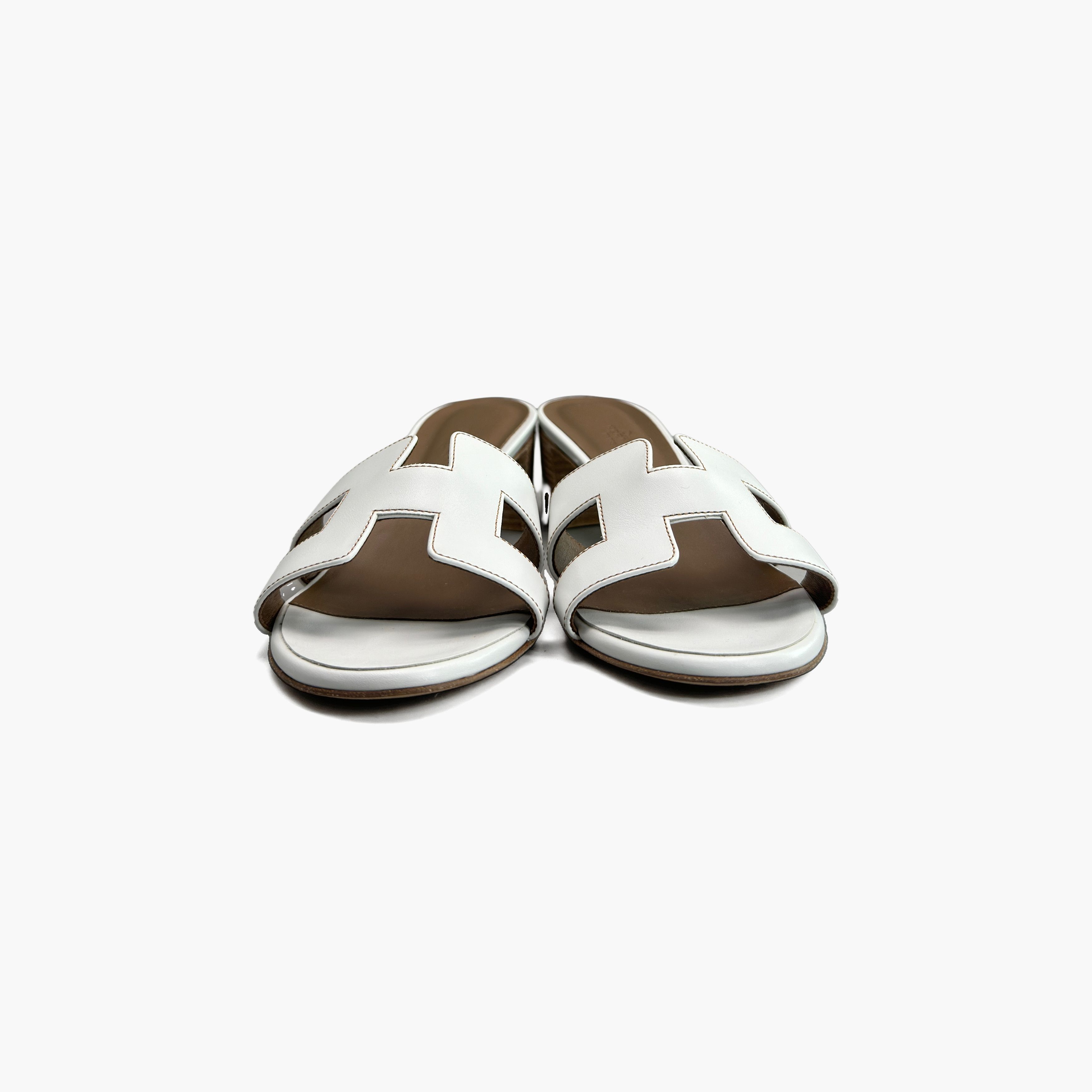 Hermes Hermès White Leather Oasis Sandals Size 38.5 Size US 8.5 / IT 38.5 - 5 Thumbnail