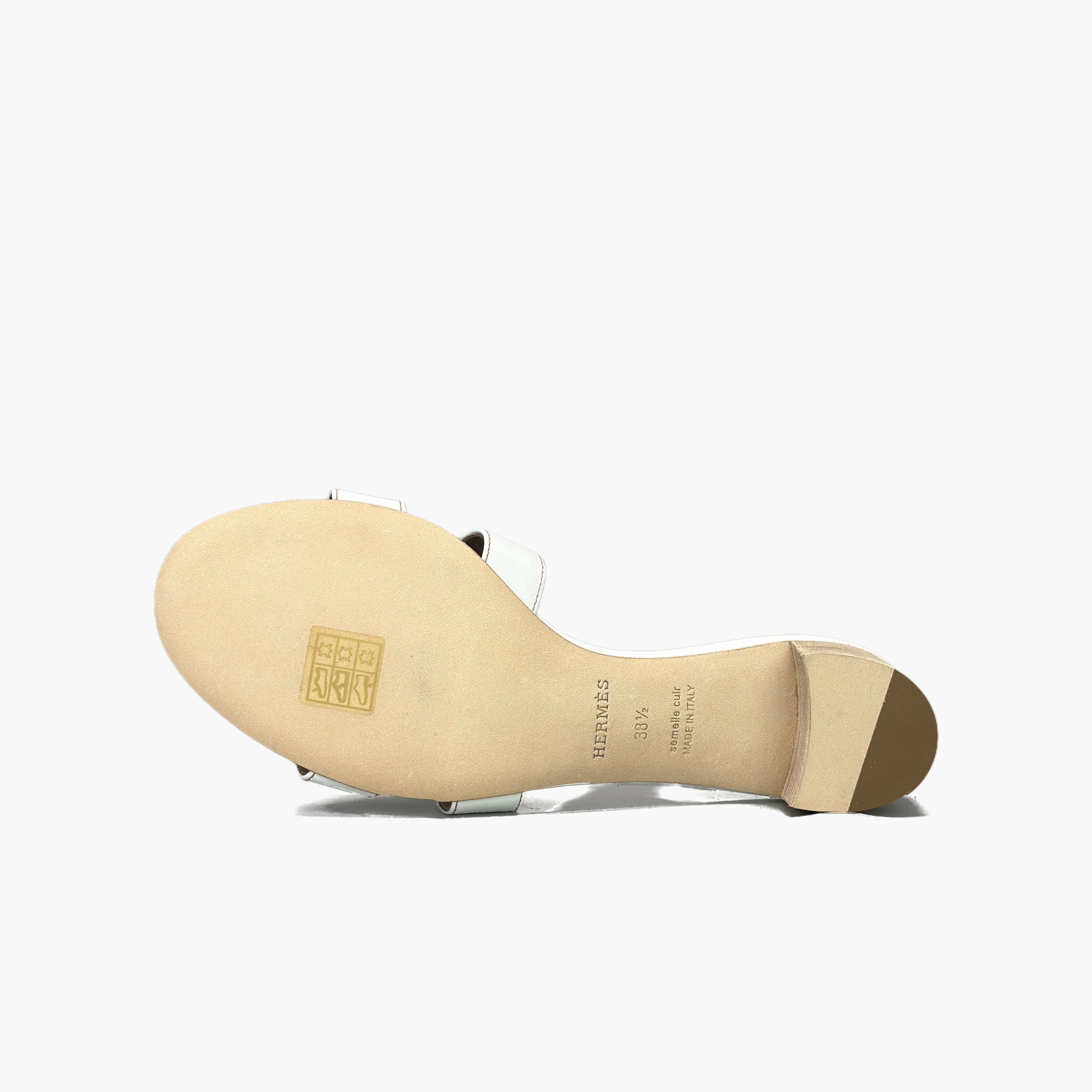 Hermes Hermès White Leather Oasis Sandals Size 38.5 Size US 8.5 / IT 38.5 - 8 Thumbnail