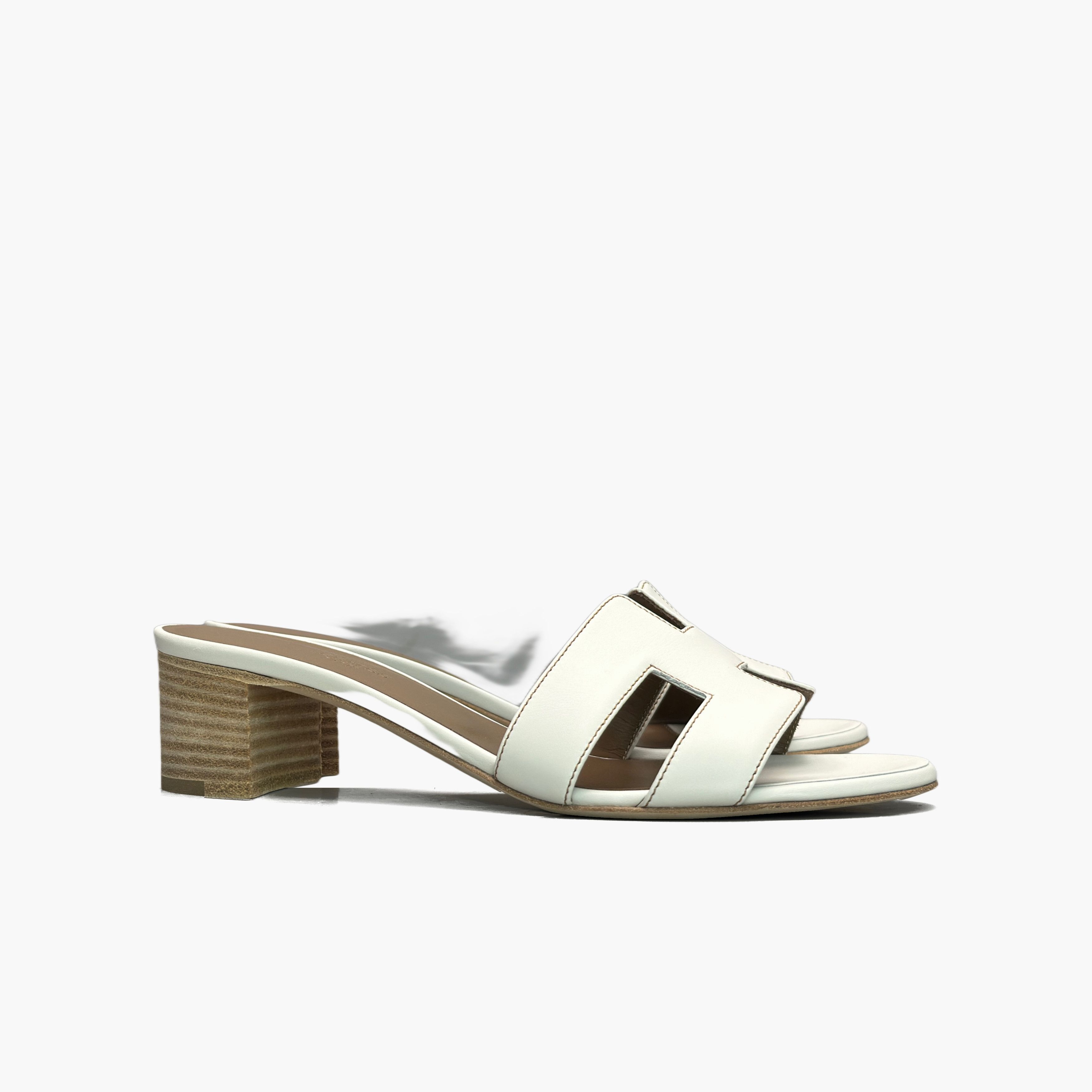 Hermes Hermes Oasis White Leather Sandals Size 37 Size US 7 / IT 37 - 4 Thumbnail