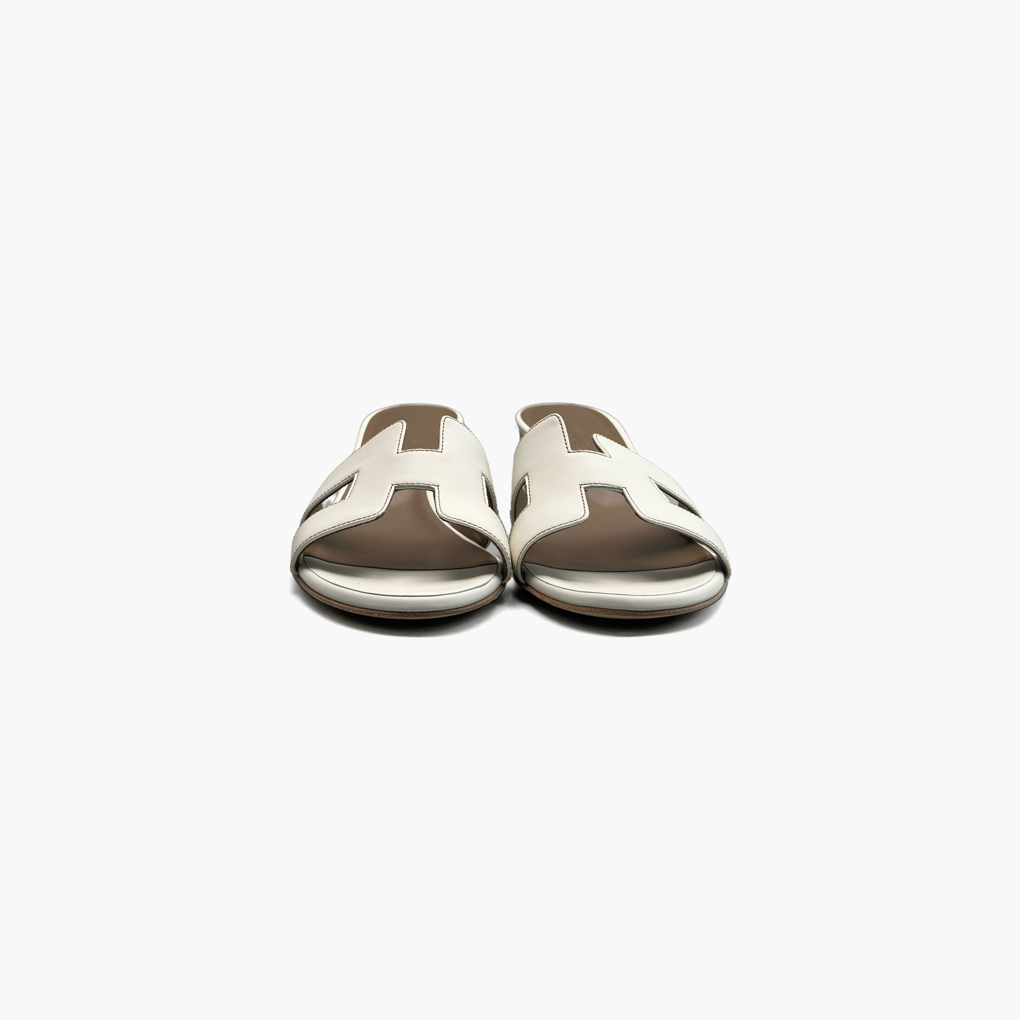 Hermes Hermes Oasis White Leather Sandals Size 37 Size US 7 / IT 37 - 5 Thumbnail