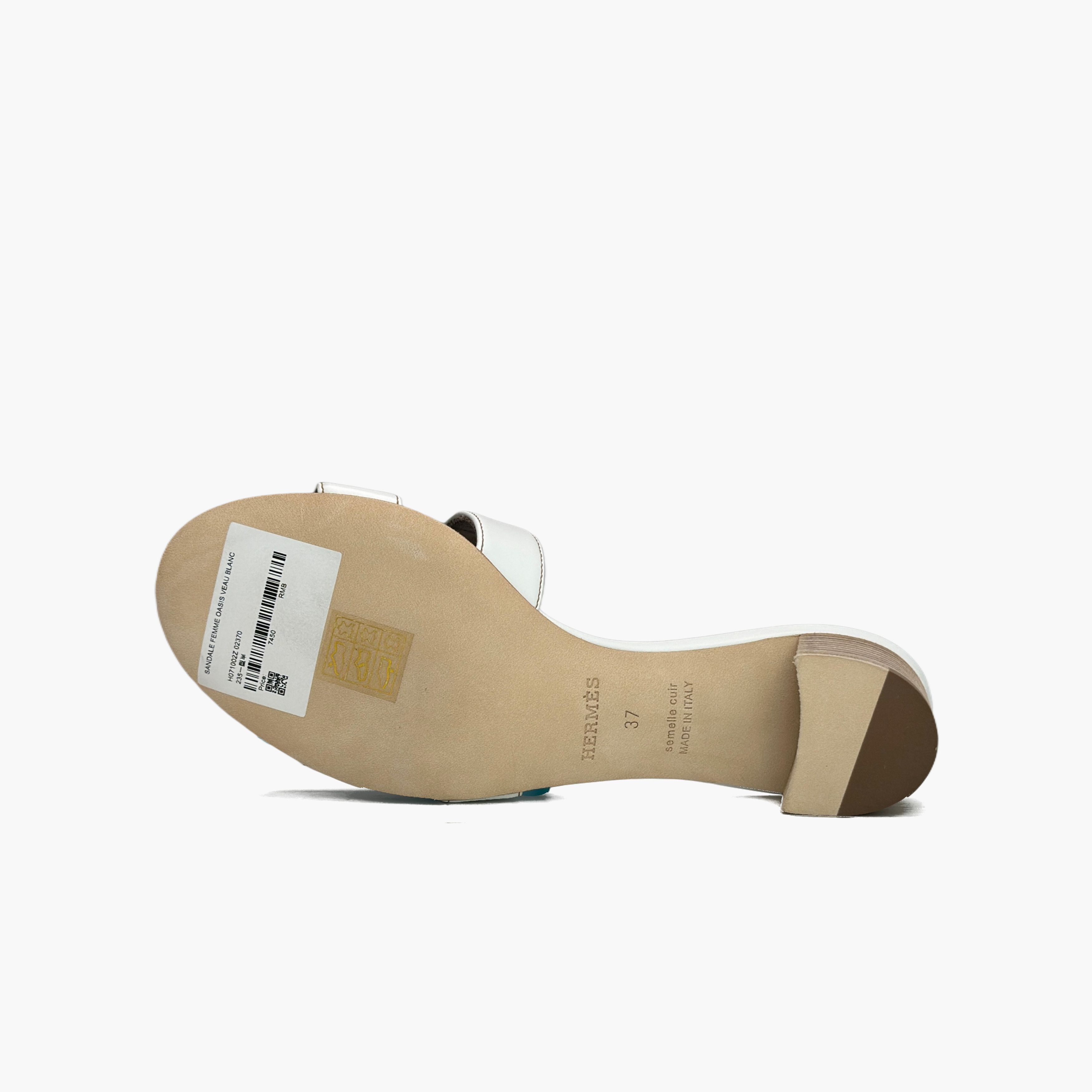 Hermes Hermès Oasis Leather Sandals White Size 37 Size US 7 / IT 37 - 8 Thumbnail
