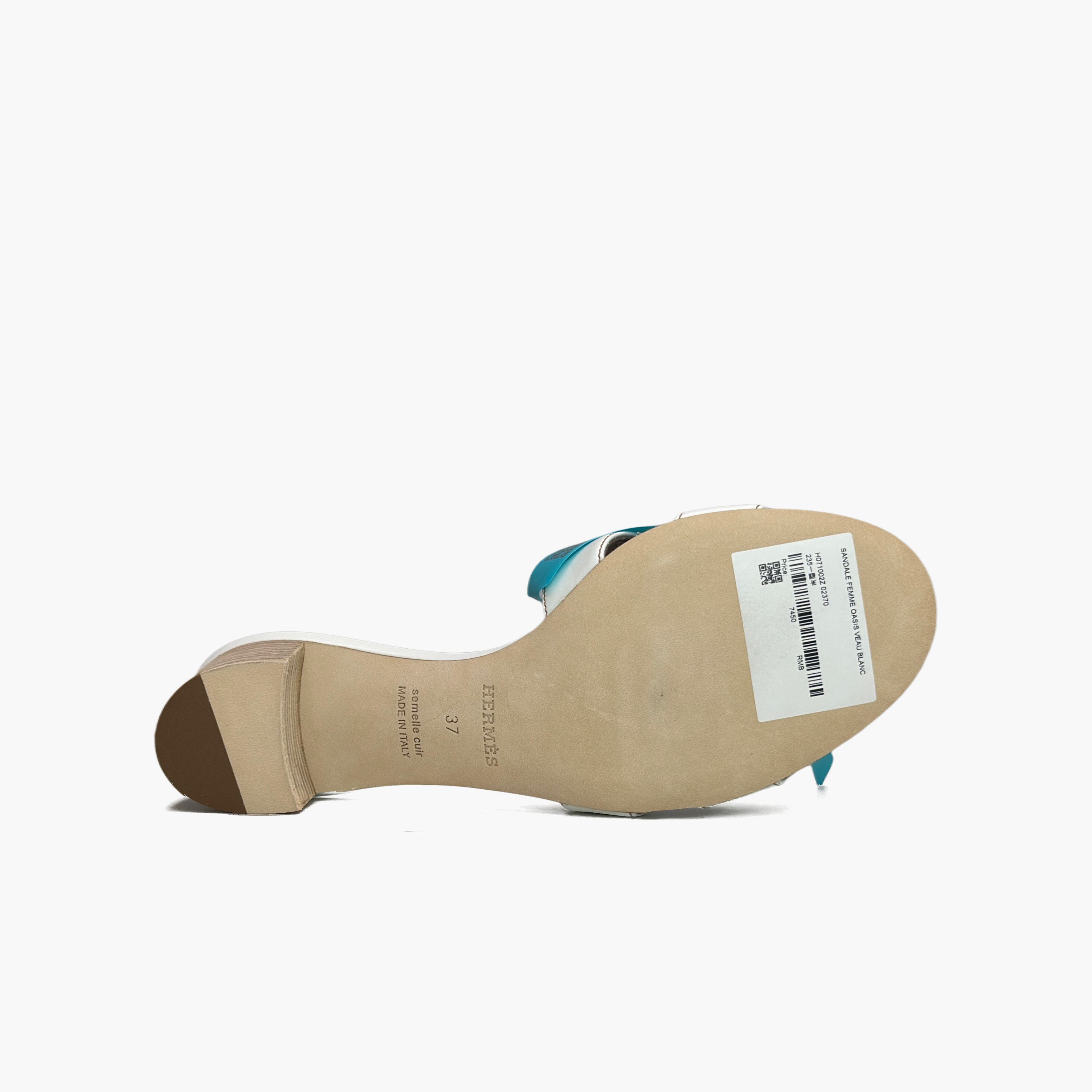 Hermes Hermès Oasis Leather Sandals White Size 37 Size US 7 / IT 37 - 7 Thumbnail