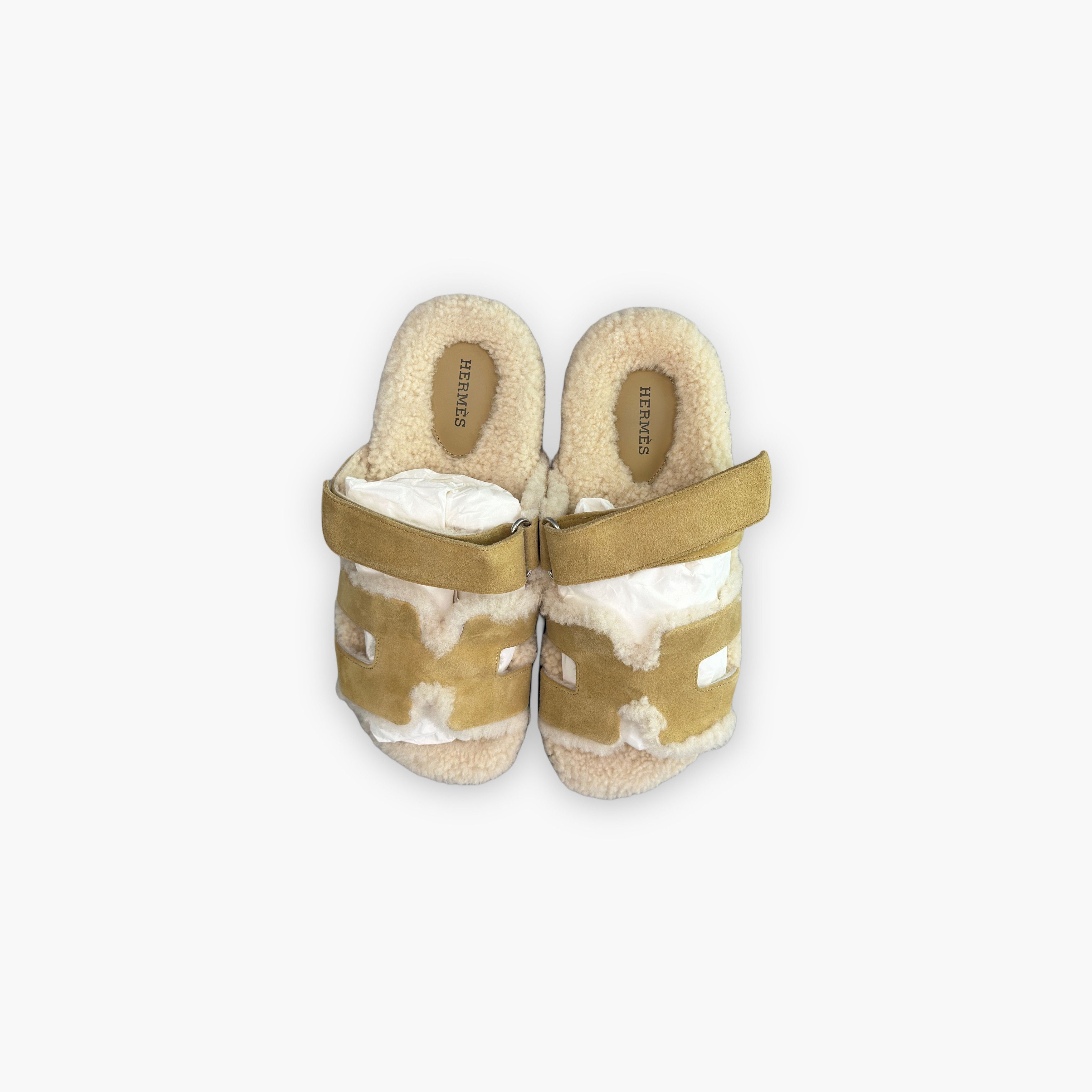 Hermes Hermès Chypre Shearling Sandals Size 37 Size US 7 / IT 37 - 9 Thumbnail