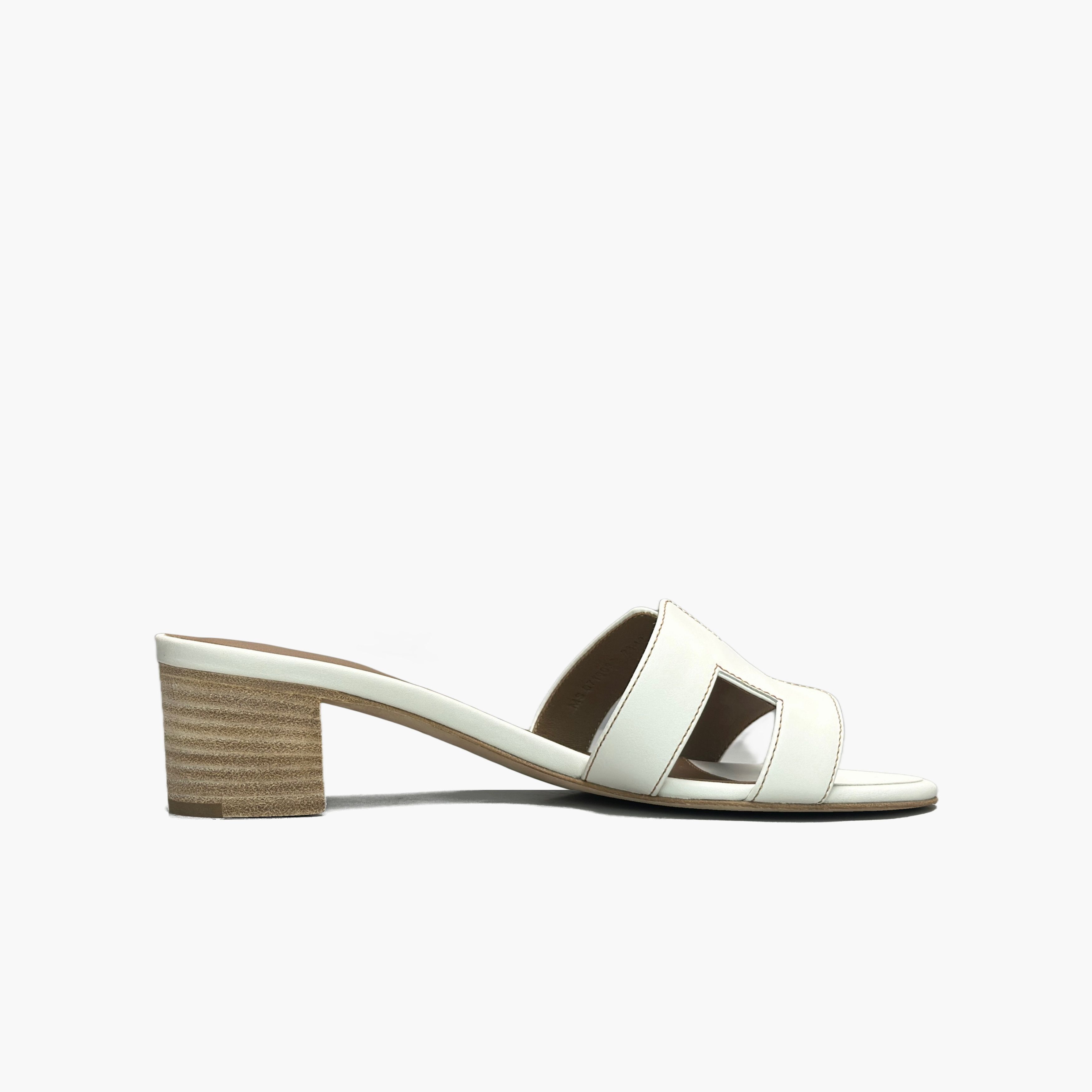 Hermes Hermès Oasis Block Heel Leather Sandals Size 37.5 Size US 7.5 / IT 37.5 - 2 Thumbnail